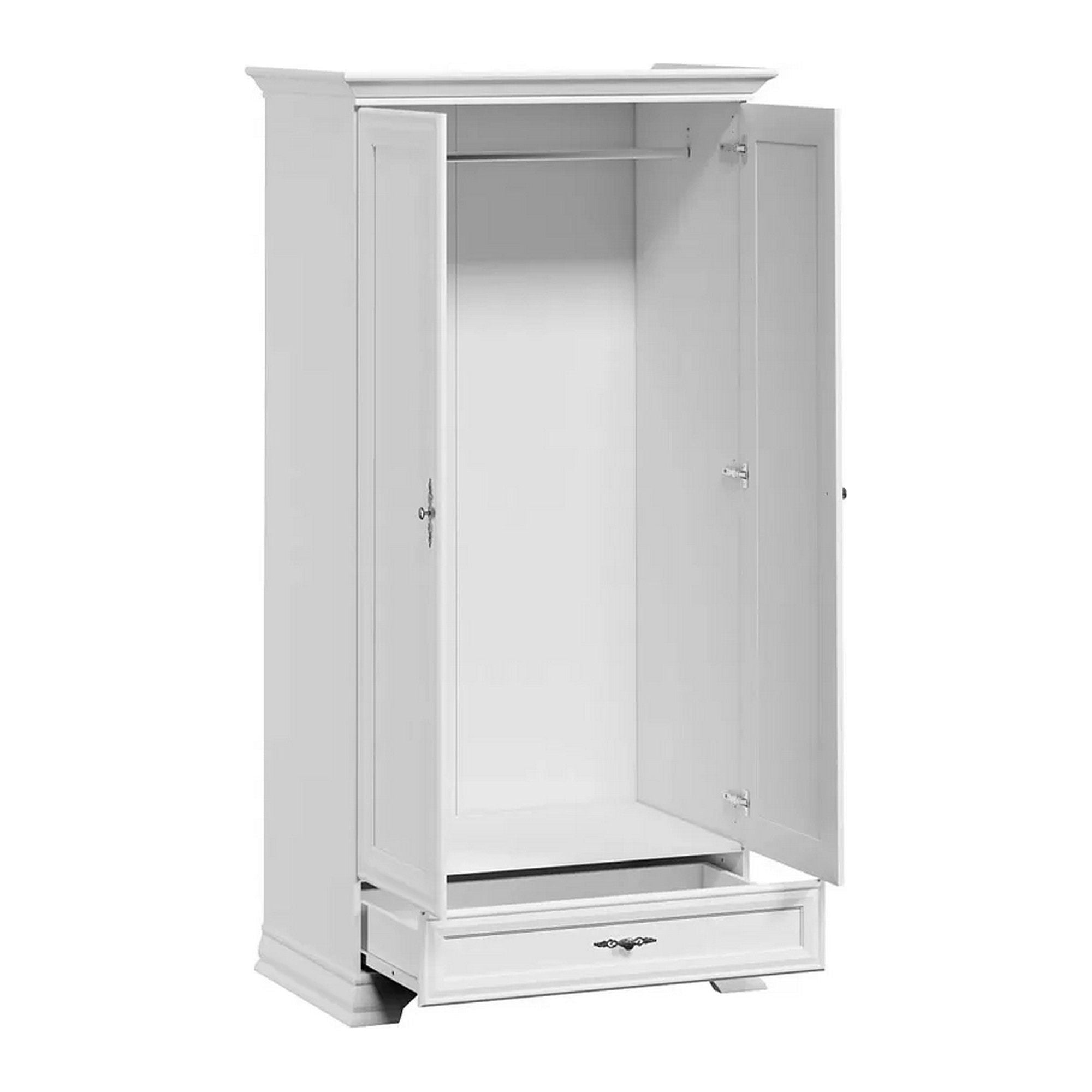 Dulap IDENTO, alb, cu 2 usi si un sertar, 100x61x198 cm