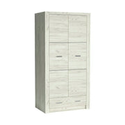 Dulap INDIANAPOLIS I1, stejar craft alb, PAL laminat, cu 2 usi si un sertar, 96x58x192 cm