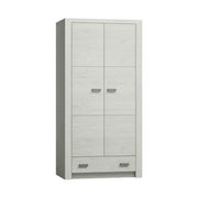 Dulap INFINITY I-01, frasin alb, PAL melaminat, cu 2 usi si un sertar, 96x58x192 cm