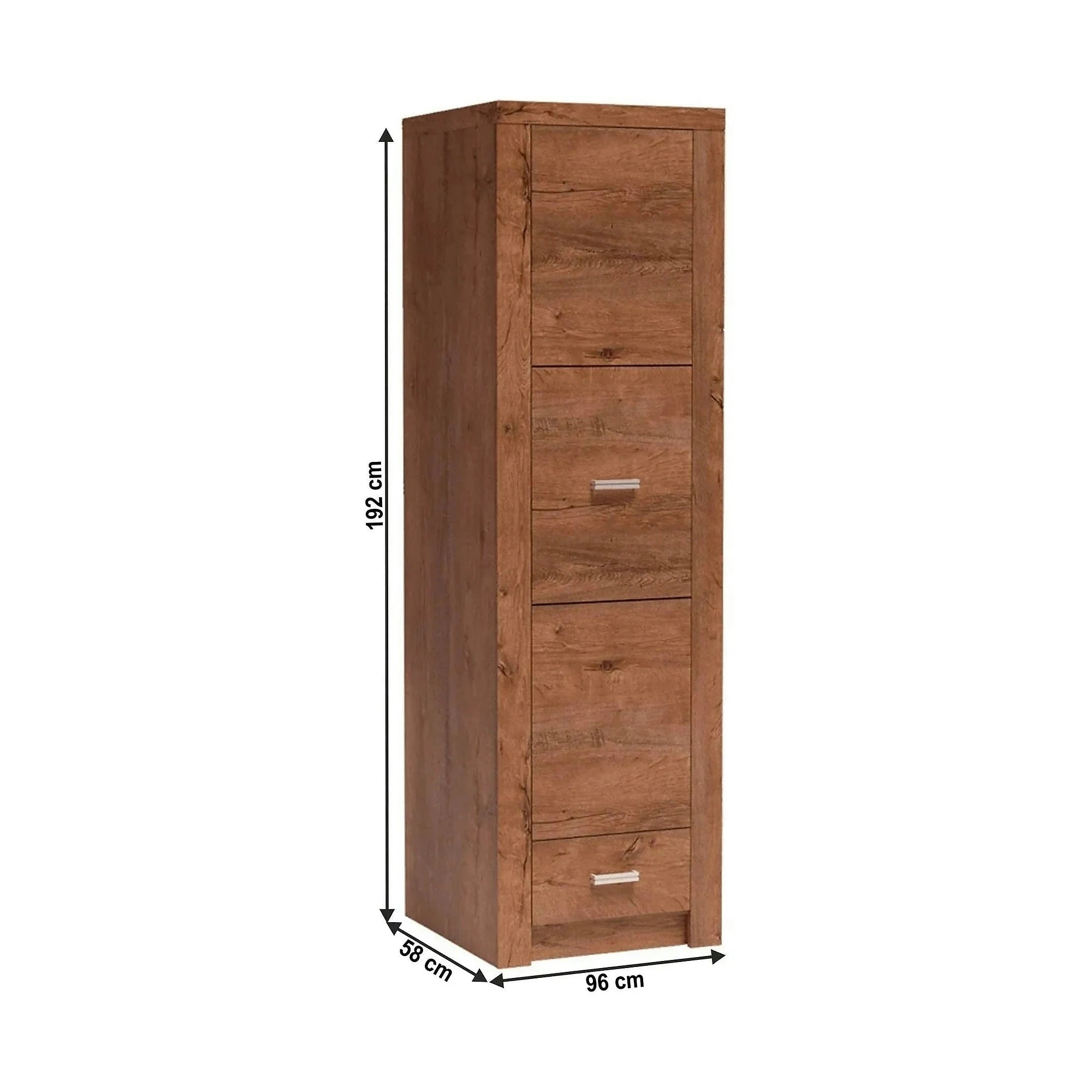 Dulap INFINITY I-02, frasin deschis, PAL melaminat, cu o usa si un sertar, 56x58x192 cm