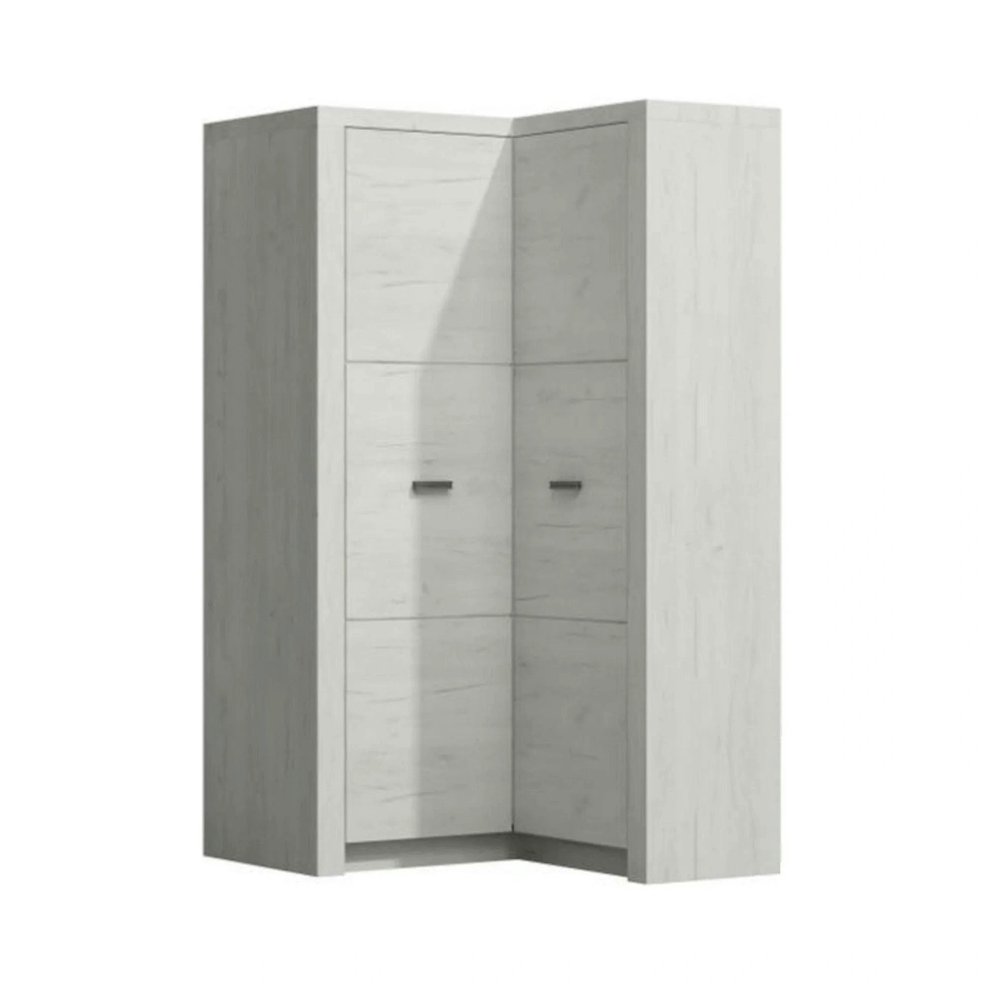Dulap INFINITY I-14, frasin alb, PAL melaminat, cu 2 usi, 90/106x58/42x192 cm