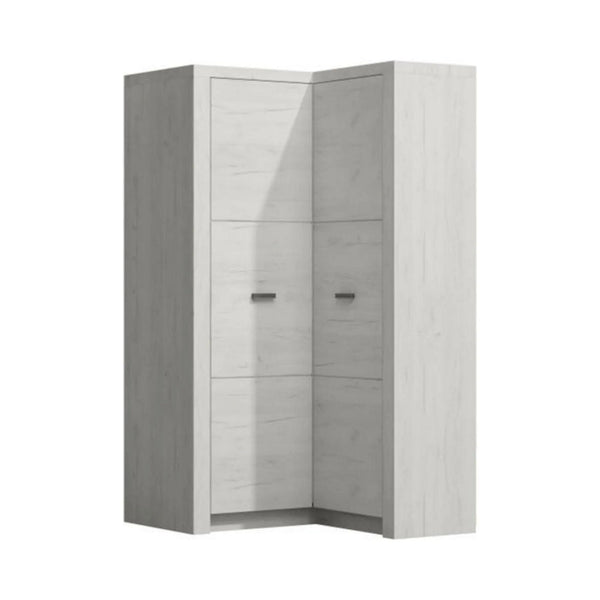 Dulap INFINITY I-14, frasin alb, PAL melaminat, cu 2 usi, 90/106x58/42x192 cm