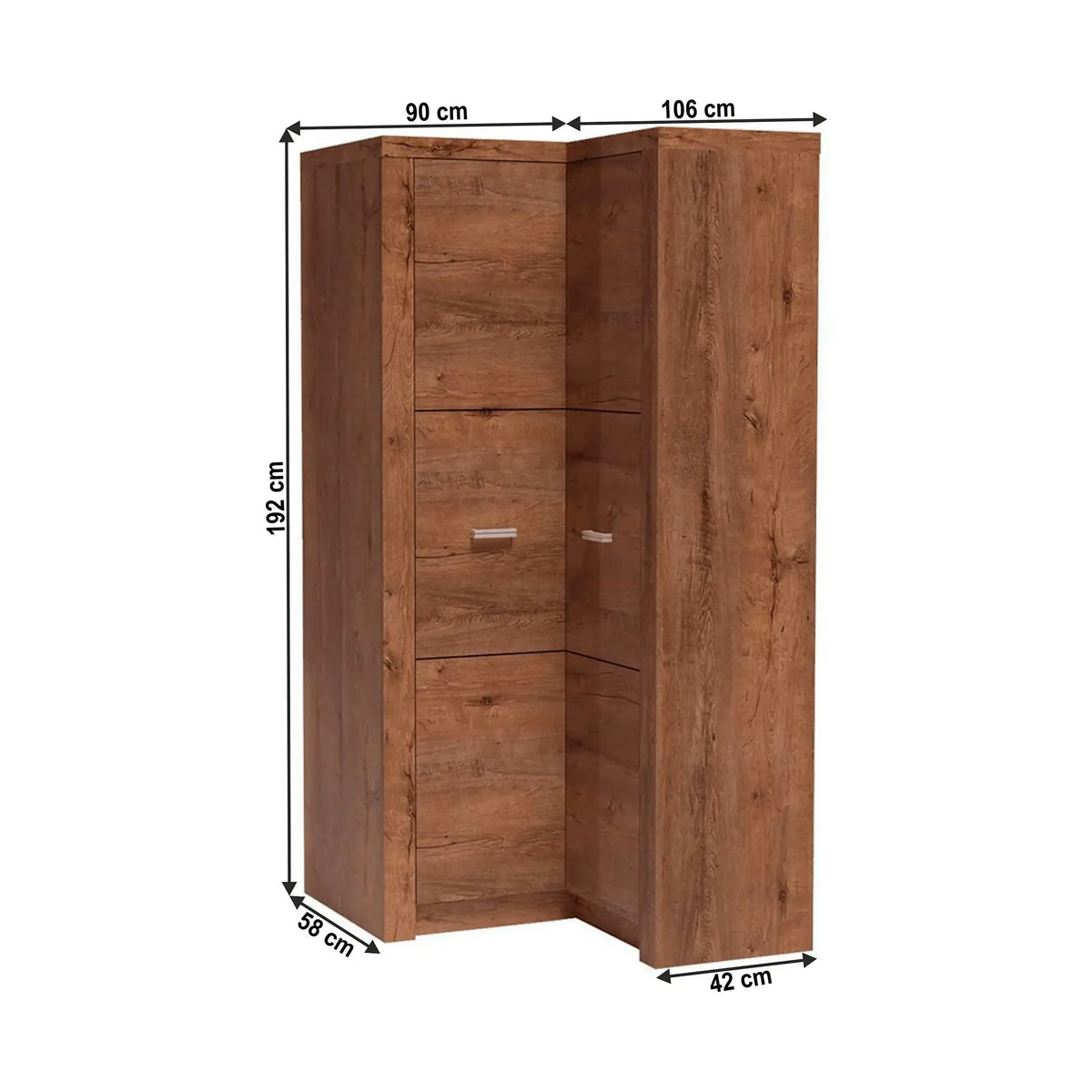 Dulap INFINITY I-14, frasin deschis, PAL melaminat, cu 2 usi, 106x58x192 cm
