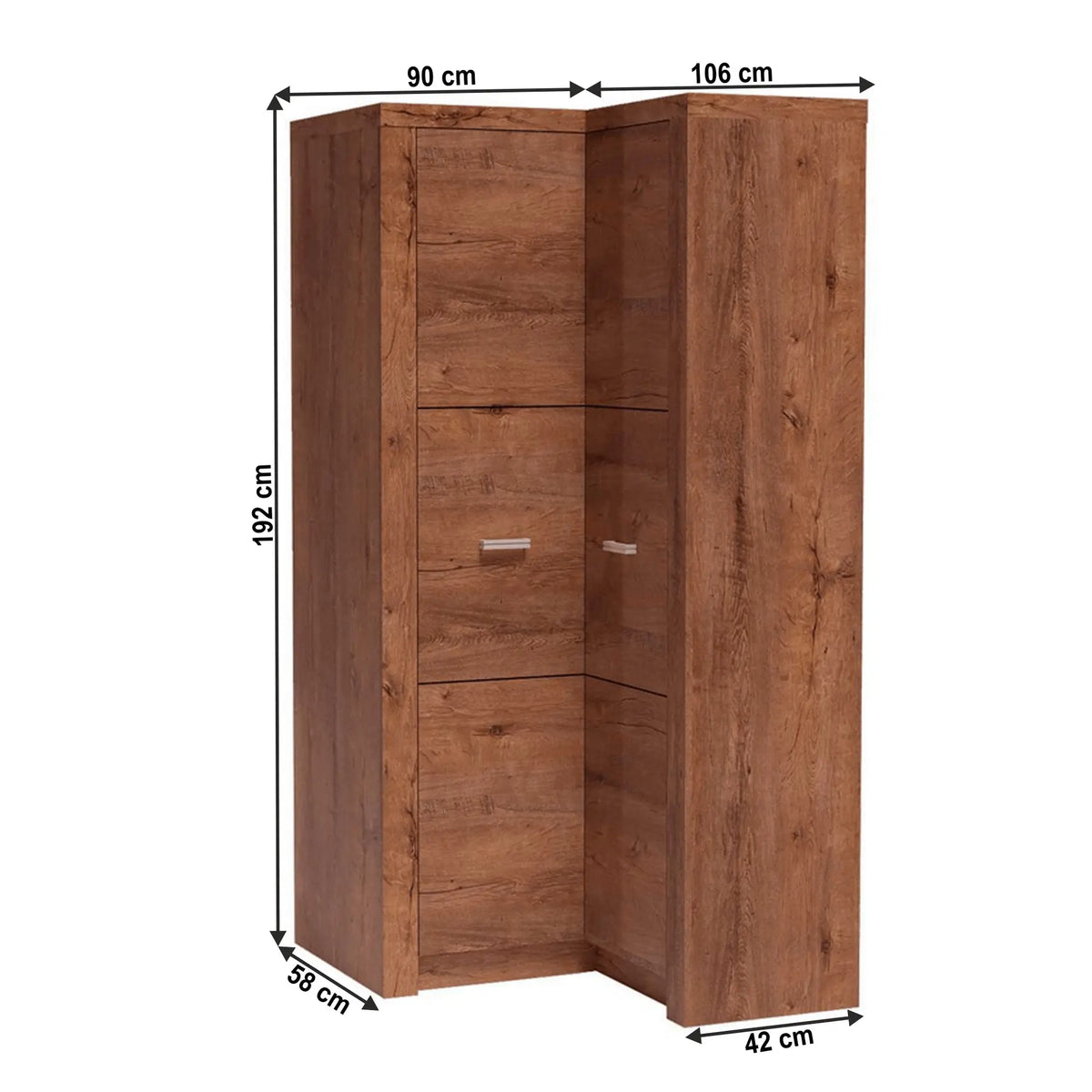 Dulap INFINITY I-14, frasin deschis, PAL melaminat, cu 2 usi, 106x58x192 cm