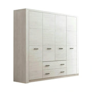 Dulap INFINITY I-18, frasin alb, PAL melaminat, cu 4 usi si 2 sertare, 178x58x214 cm