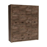 Dulap INFINITY I-18, frasin inchis, PAL melaminat, cu 4 usi si 2 sertare, 178x58x214 cm