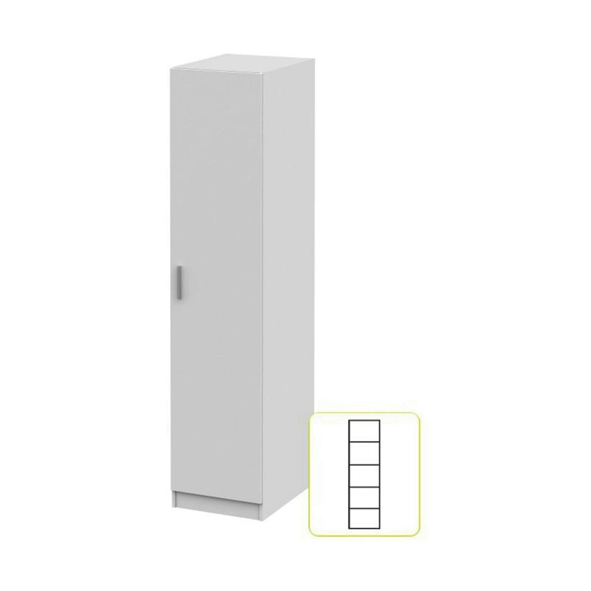 Dulap INVITA Tip 1, alb, DTD laminat, cu o usa, 46x60x200 cm