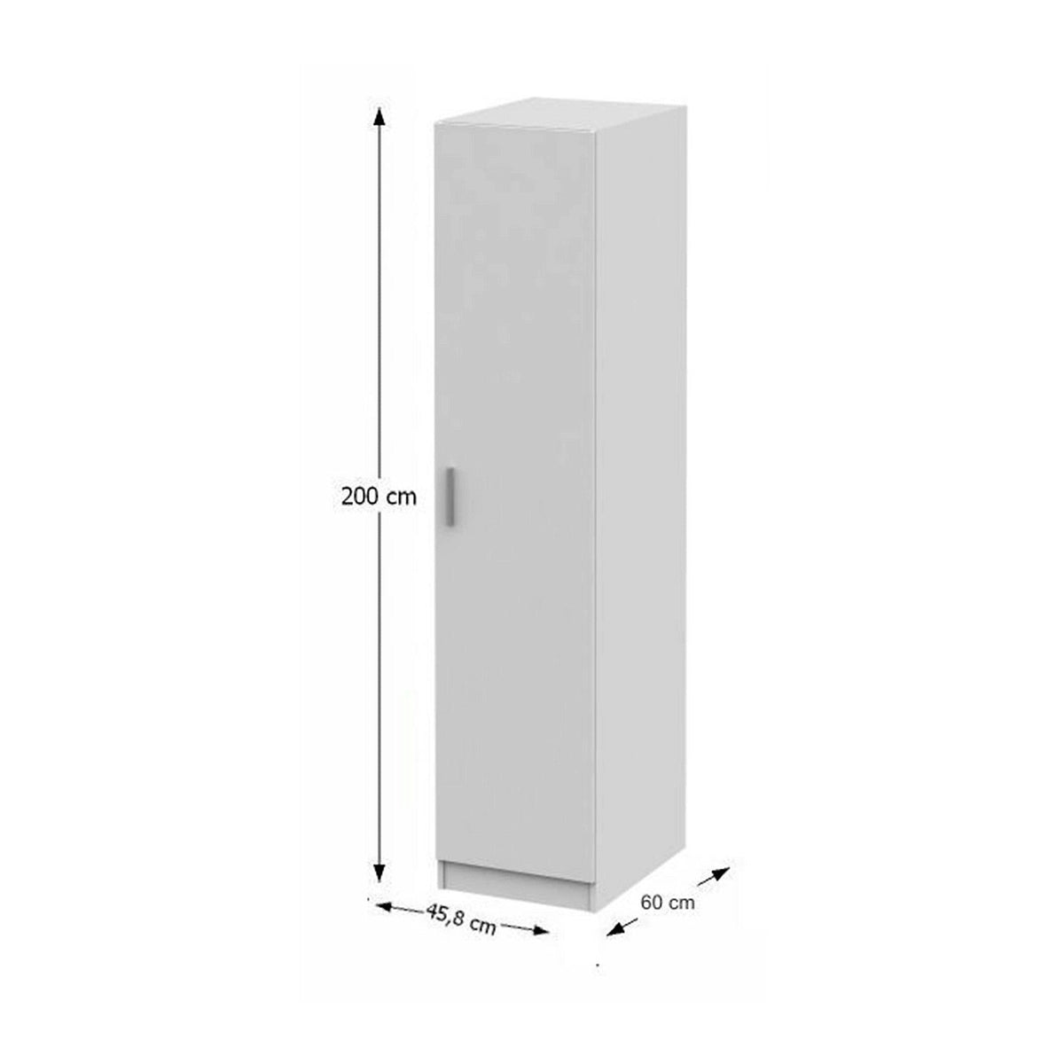 Dulap INVITA Tip 1, alb, DTD laminat, cu o usa, 46x60x200 cm