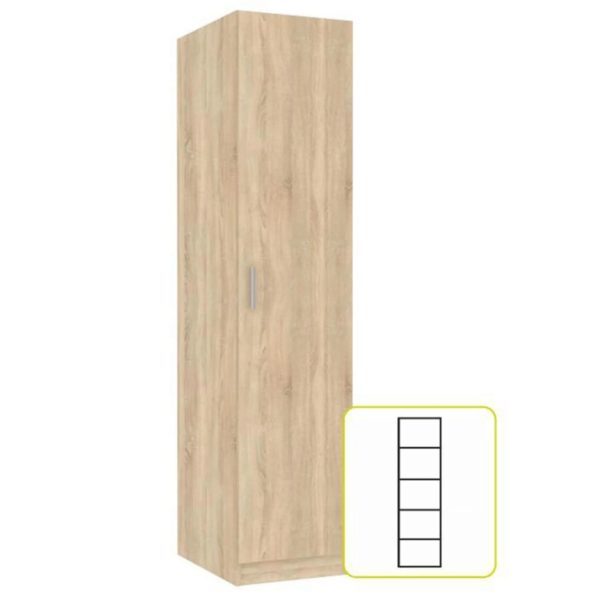 Dulap INVITA Tip 1, stejar sonoma, DTD laminat, cu o usa, 46x60x200 cm