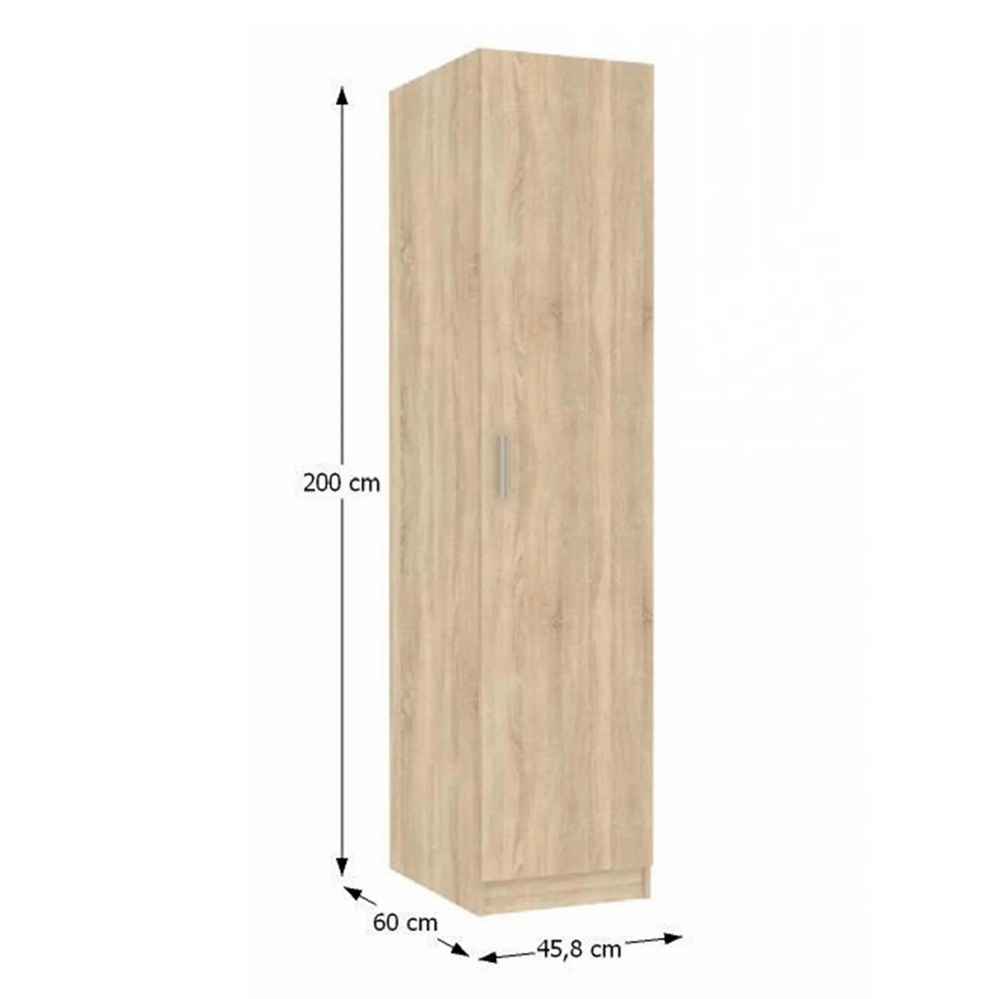 Dulap INVITA Tip 1, stejar sonoma, DTD laminat, cu o usa, 46x60x200 cm