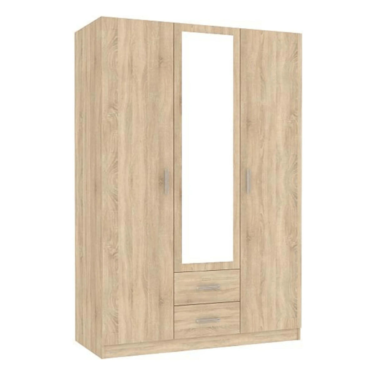 Dulap INVITA TIP 2, stejar sonoma, PAL melaminat, cu 3 usi si 2 sertare, 134x60x200 cm