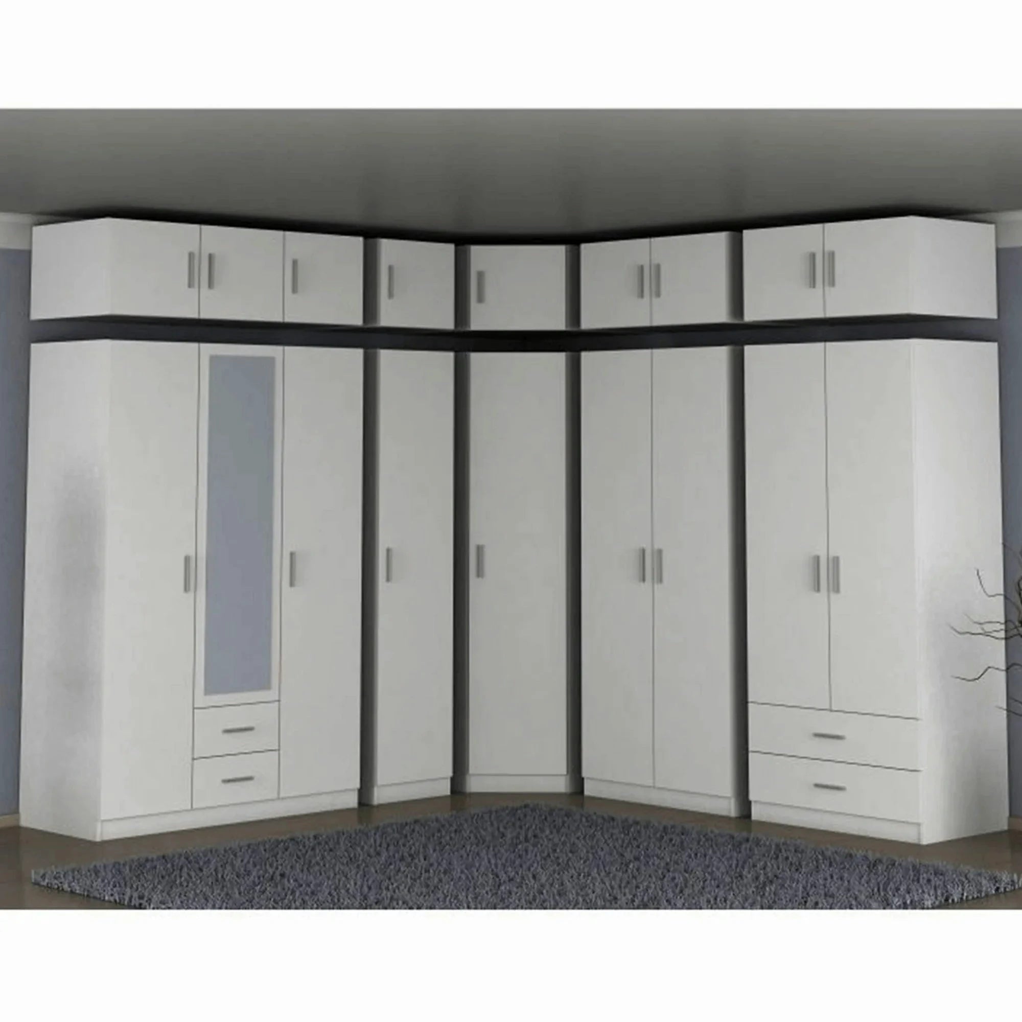 Dulap INVITA Tip 3, alb, PAL melaminat, cu o usa, 91x91x200 cm