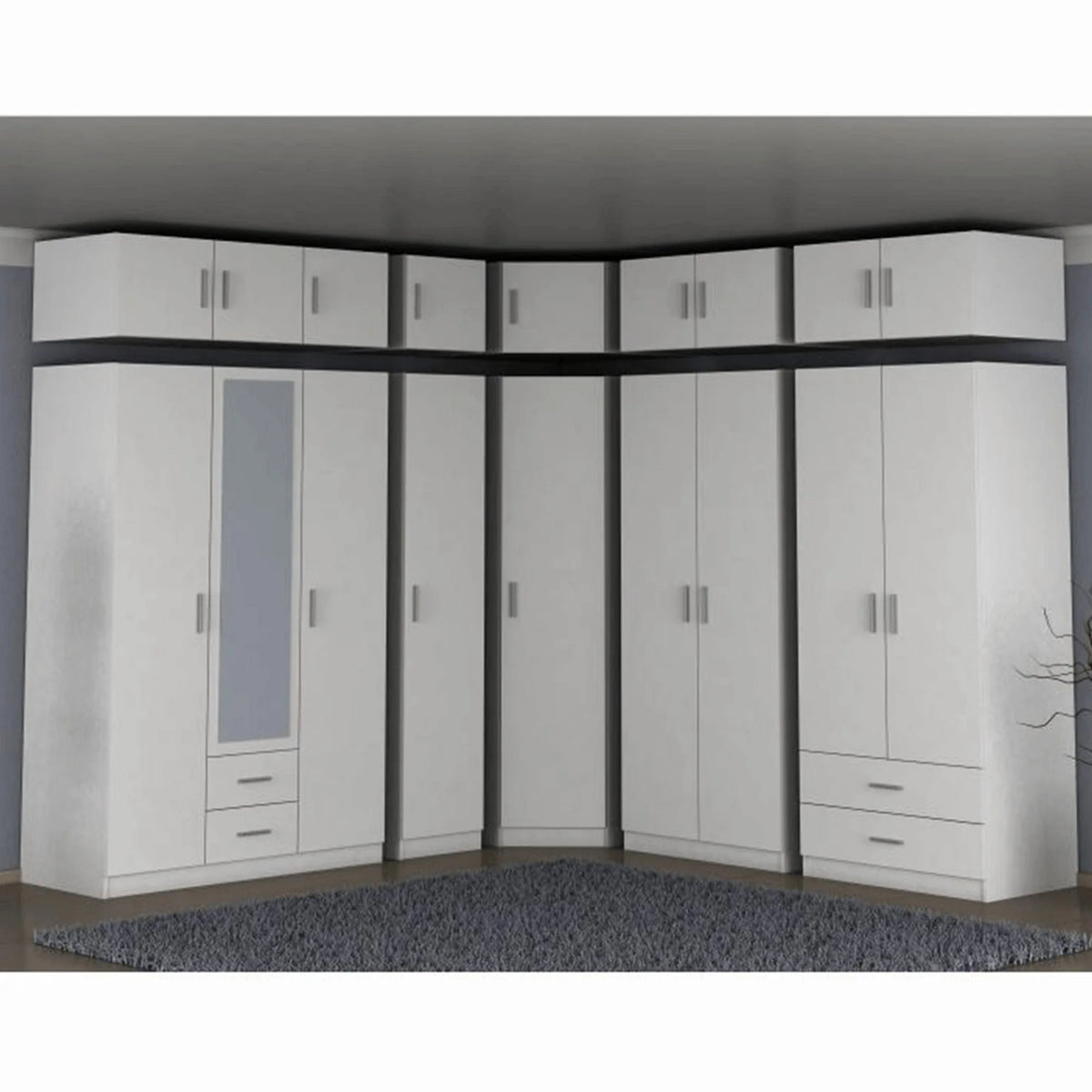 Dulap INVITA Tip 3, alb, PAL melaminat, cu o usa, 91x91x200 cm