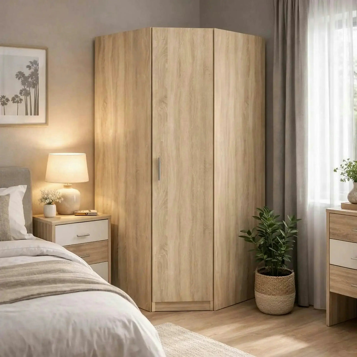 Dulap INVITA TIP 3, stejar sonoma, DTD laminat, cu o usa, 91x91x200 cm