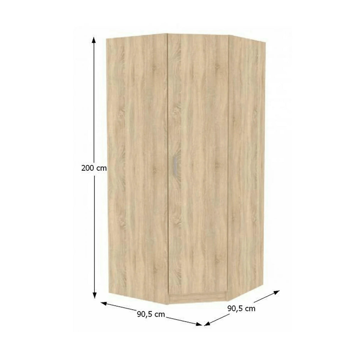 Dulap INVITA TIP 3, stejar sonoma, DTD laminat, cu o usa, 91x91x200 cm