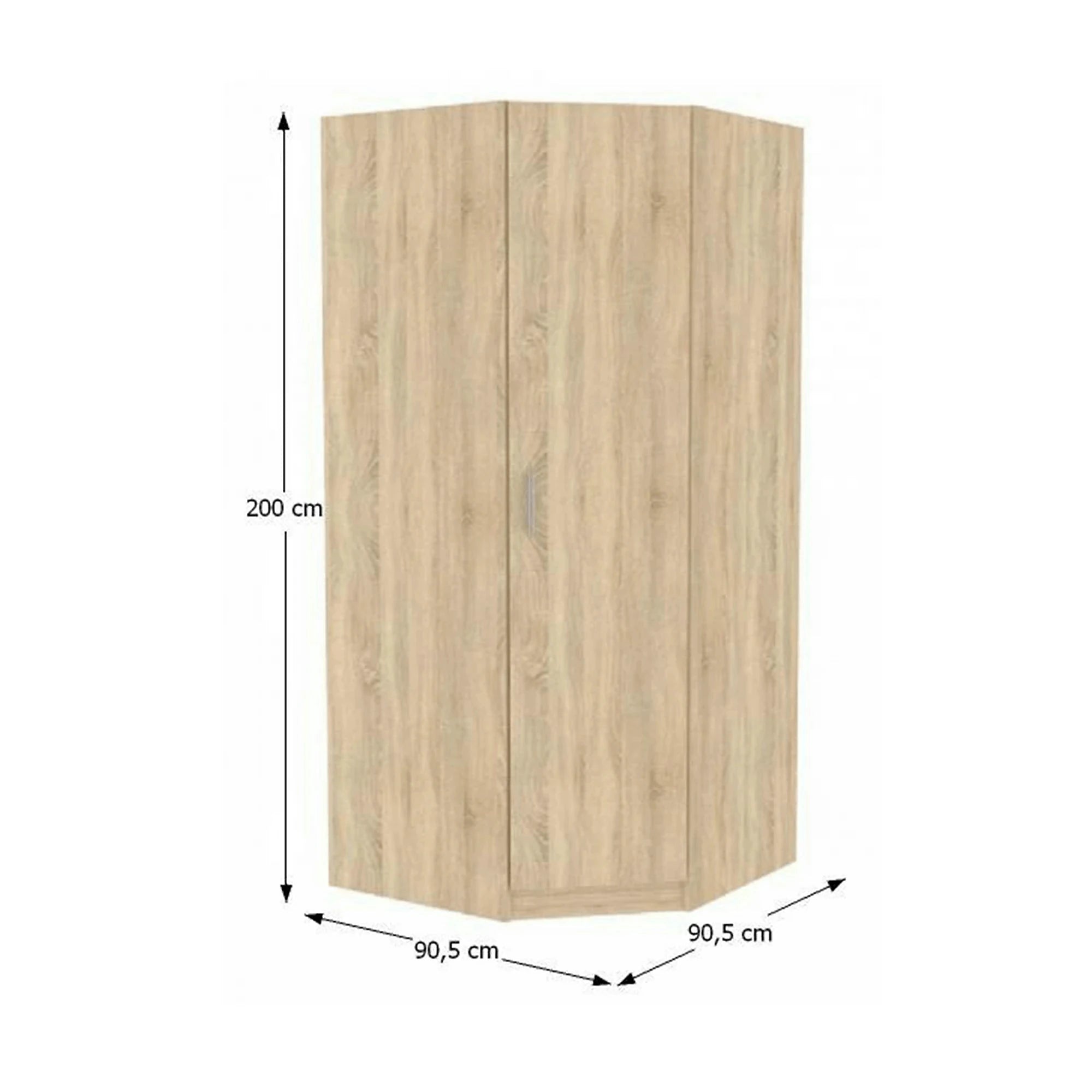 Dulap INVITA TIP 3, stejar sonoma, DTD laminat, cu o usa, 91x91x200 cm