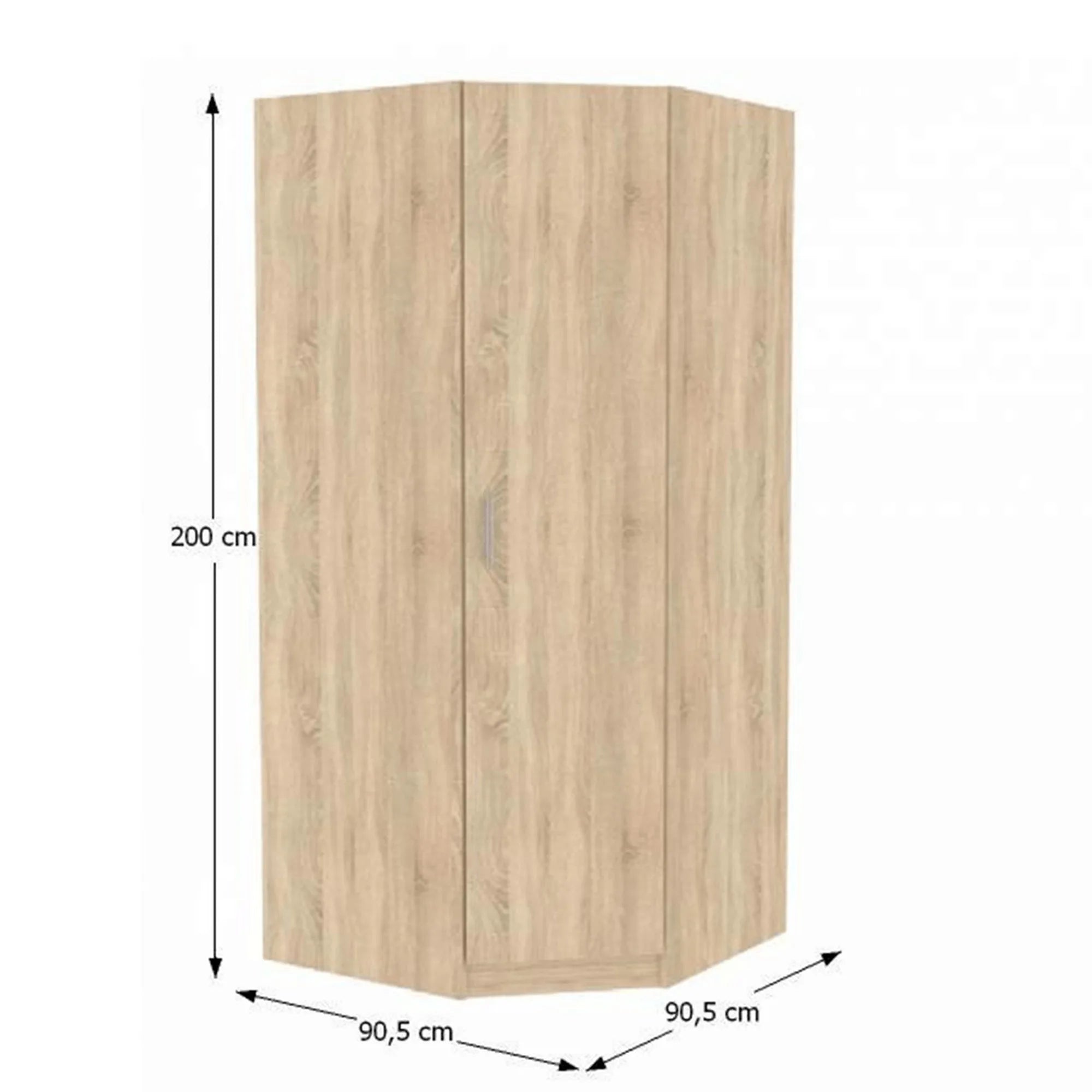 Dulap INVITA TIP 3, stejar sonoma, DTD laminat, cu o usa, 91x91x200 cm