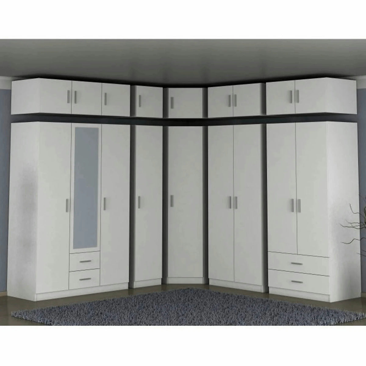 Dulap INVITA Tip 4, alb, DTD laminat, cu 2 usi, 90x60x200 cm