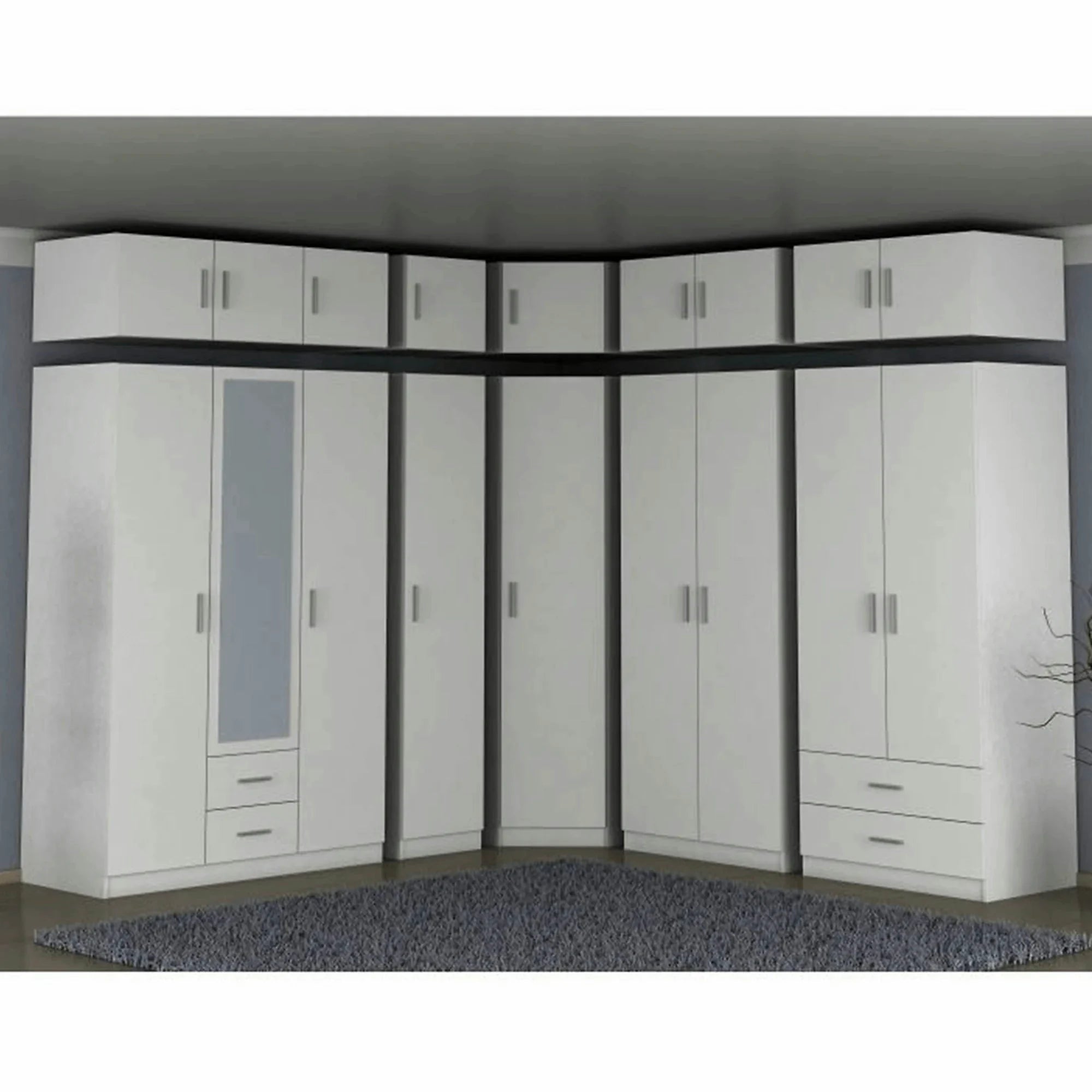 Dulap INVITA Tip 4, alb, DTD laminat, cu 2 usi, 90x60x200 cm