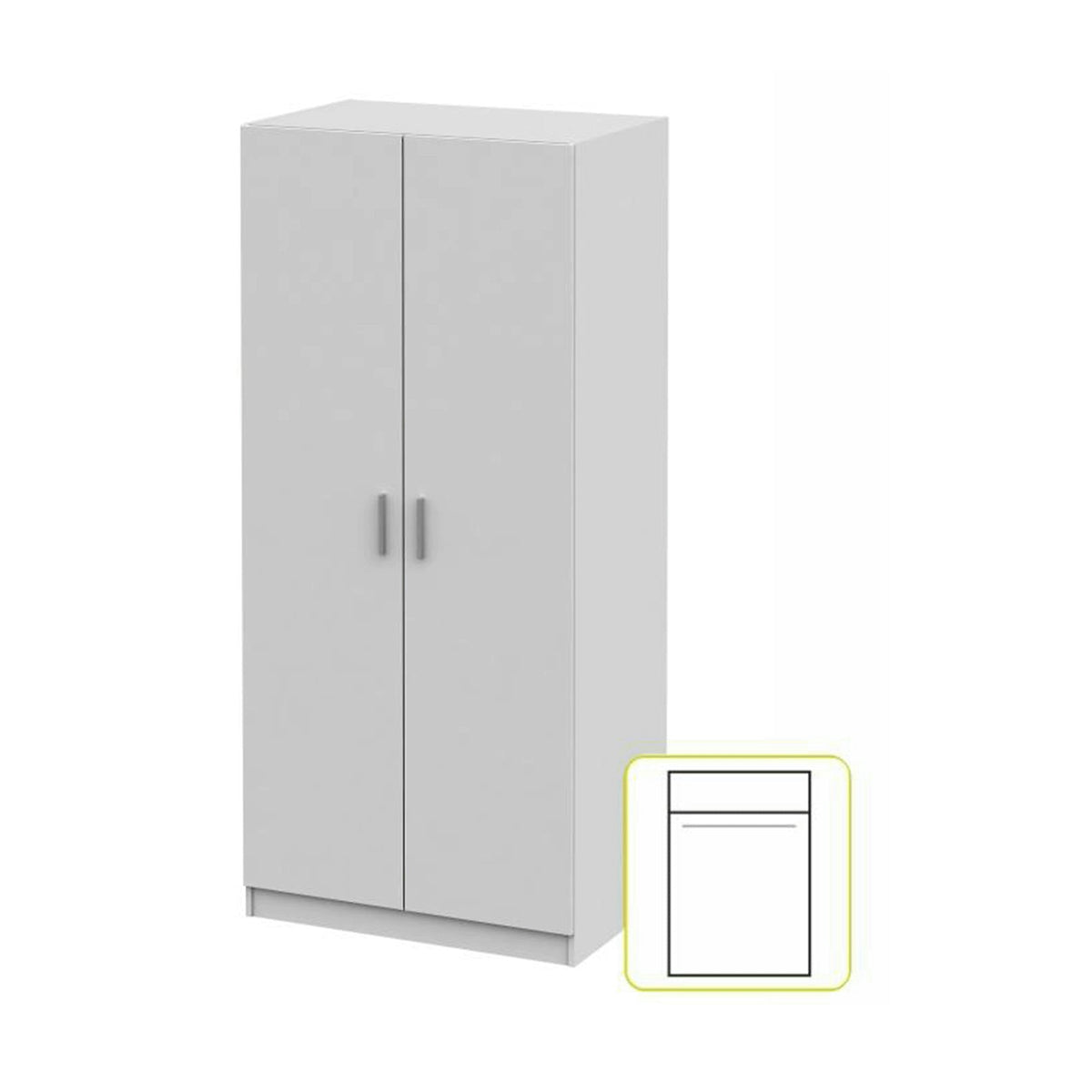 Dulap INVITA Tip 4, alb, DTD laminat, cu 2 usi, 90x60x200 cm