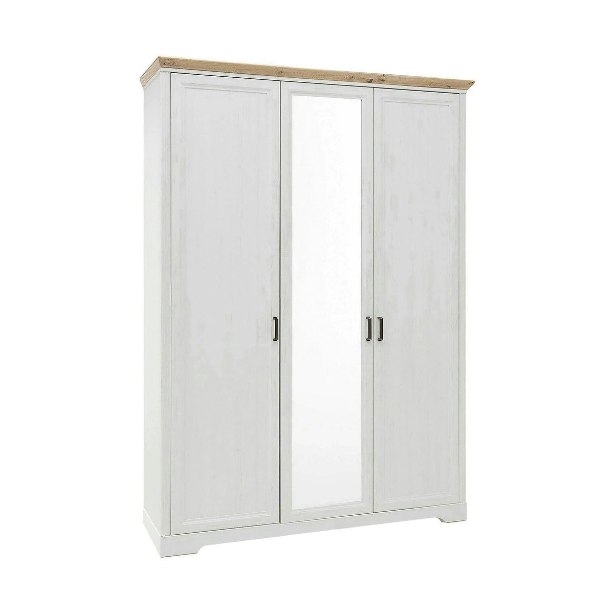 Dulap JASMIN, alb/stejar artisan, PAL, cu 3 usi, 164x64x220 cm
