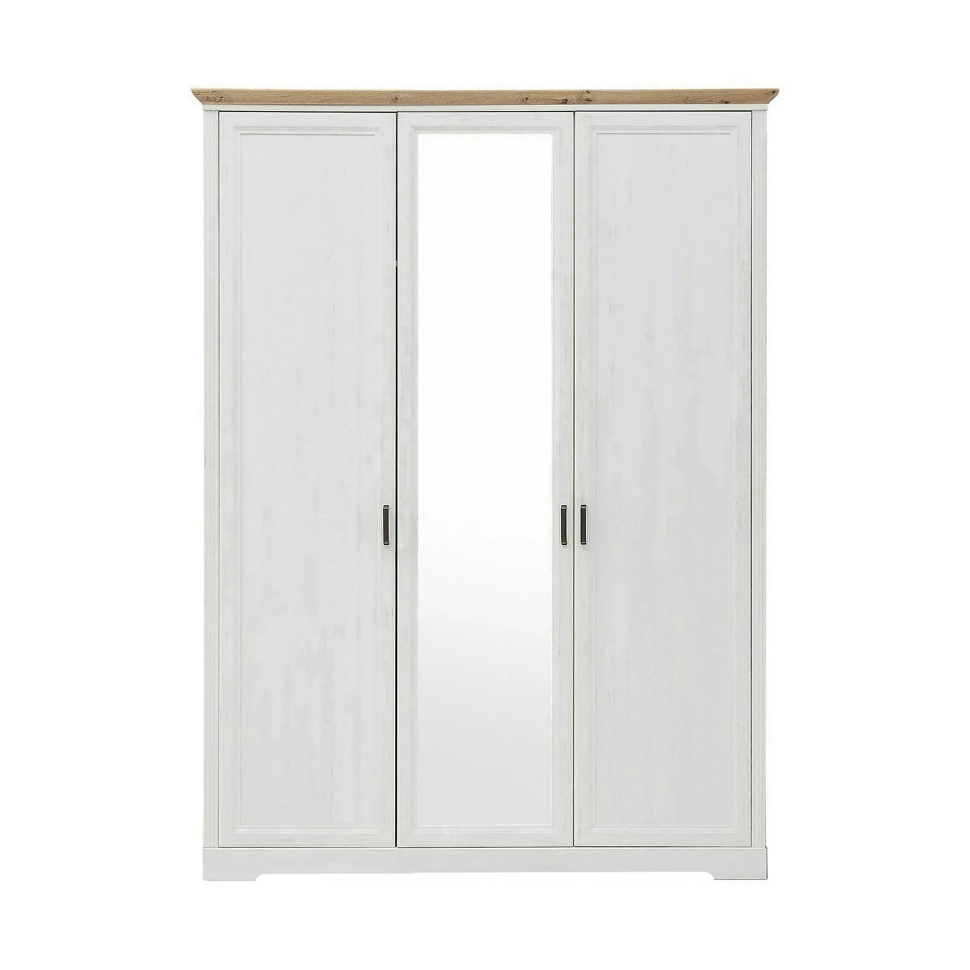 Dulap JASMIN, alb/stejar artisan, PAL, cu 3 usi, 164x64x220 cm