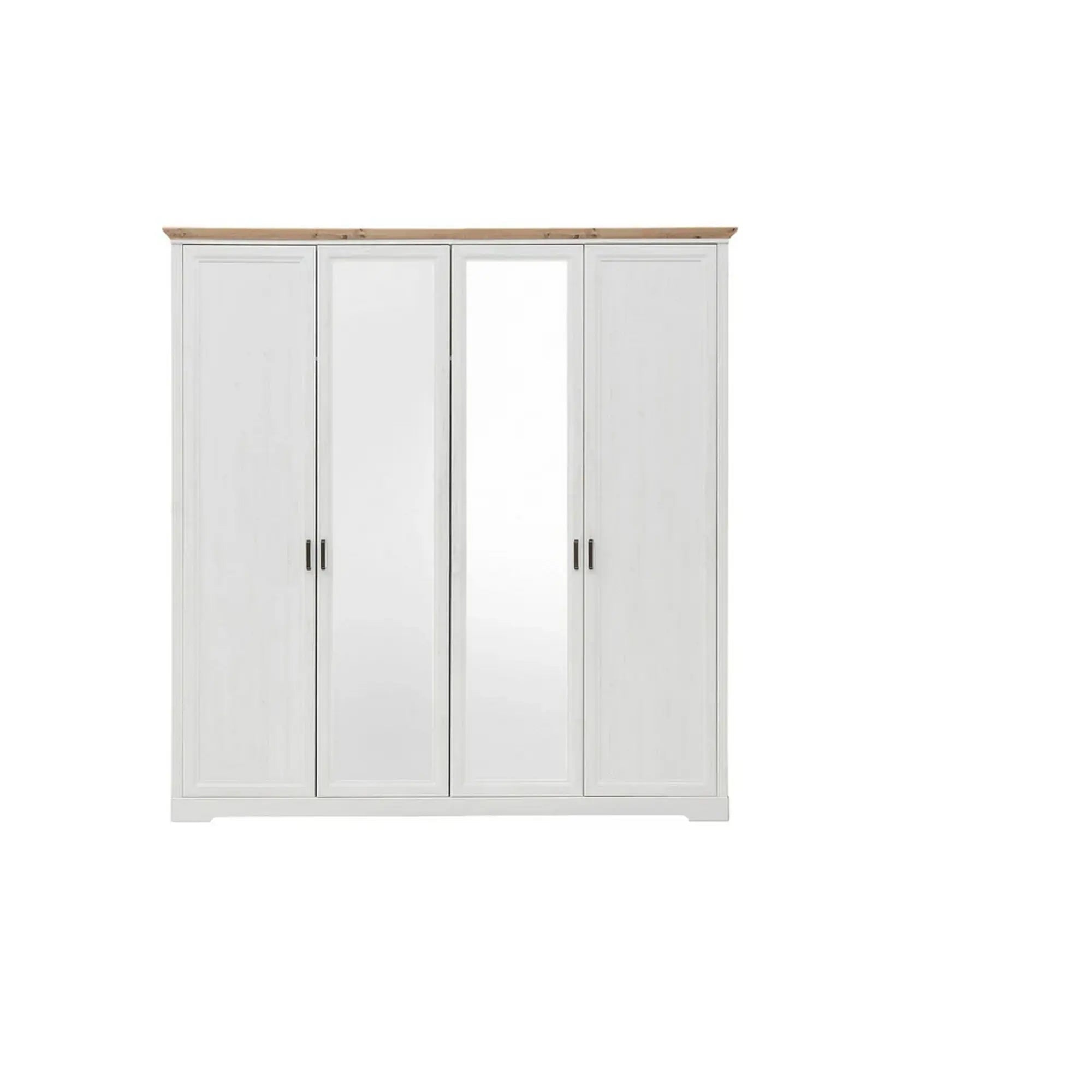 Dulap JASMIN, alb/stejar artisan, PAL, cu 4 usi, 214x64x220 cm