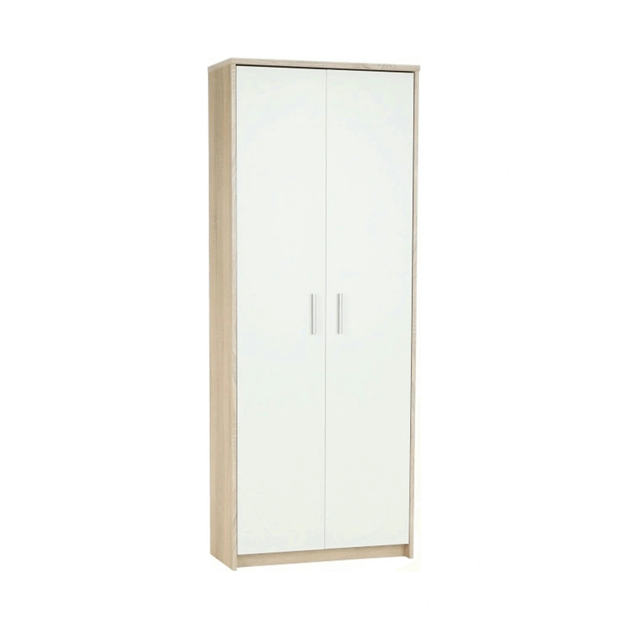 Dulap JOHAN 2 NEW 05, stejar sonoma/alb, DTD laminat, cu 2 usi, 73x34x186 cm