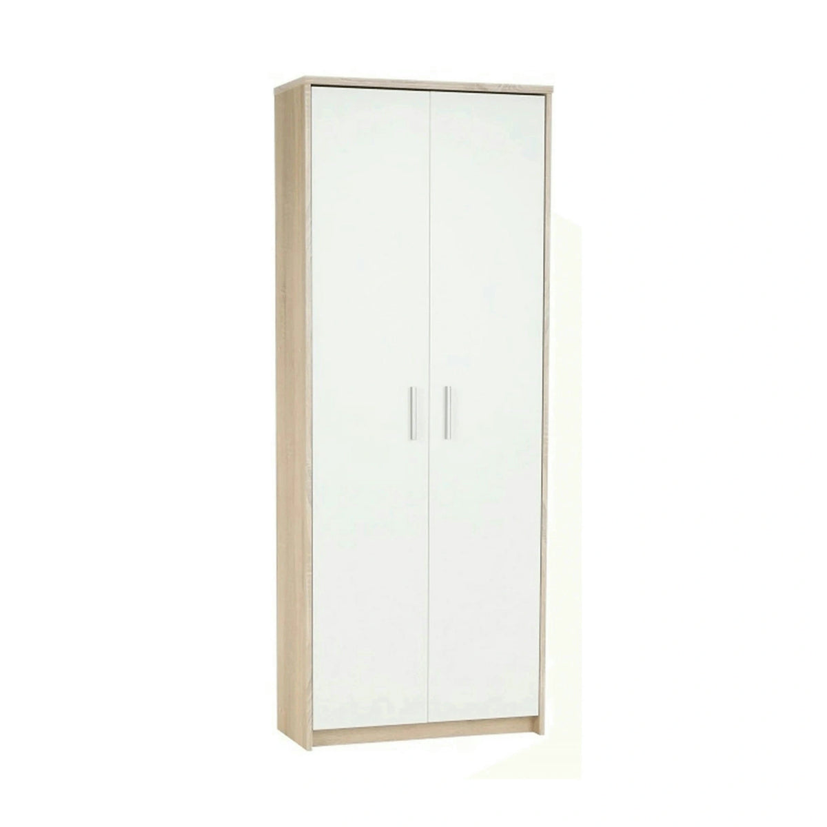 Dulap JOHAN 2 NEW 05, stejar sonoma/alb, DTD laminat, cu 2 usi, 73x34x186 cm
