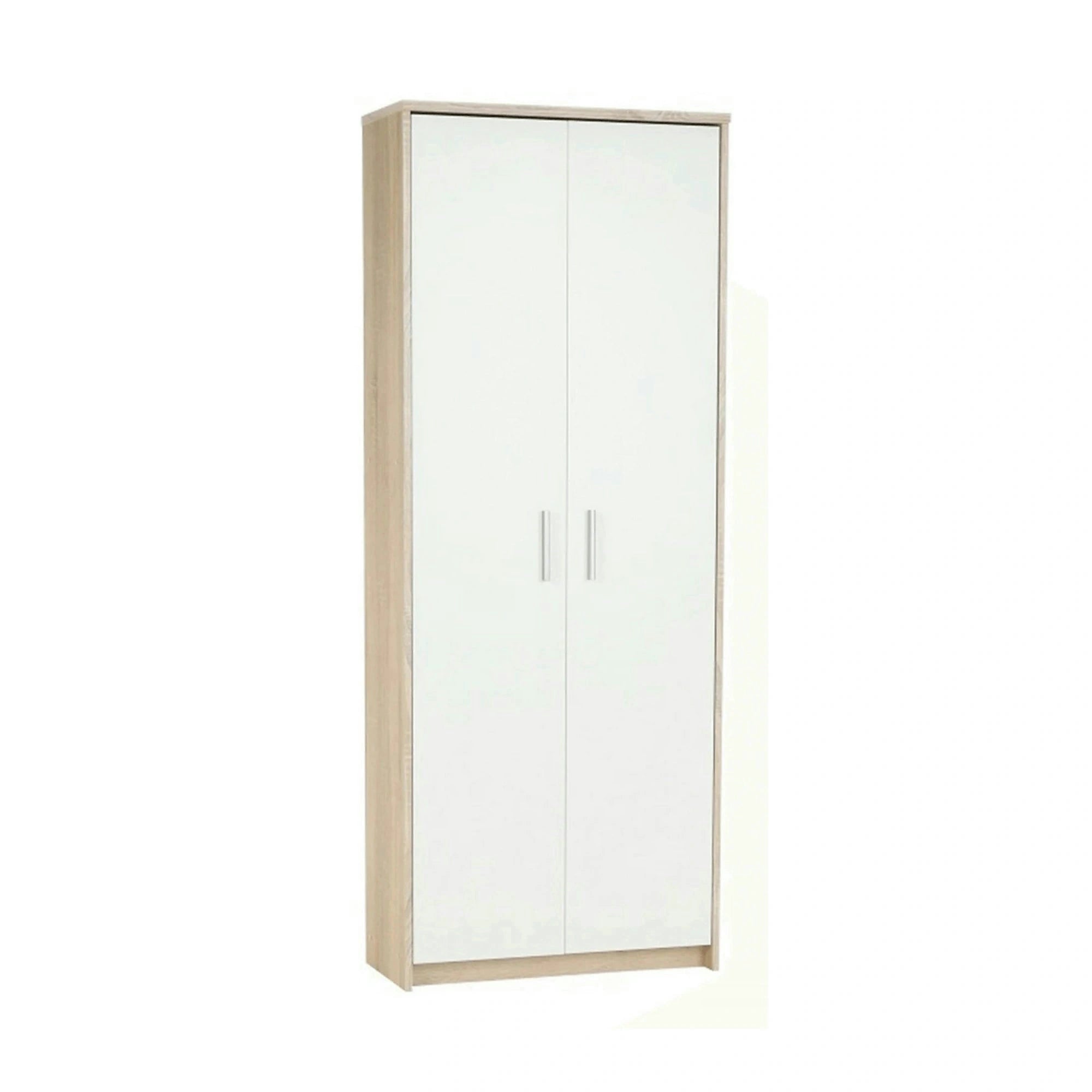 Dulap JOHAN 2 NEW 05, stejar sonoma/alb, DTD laminat, cu 2 usi, 73x34x186 cm