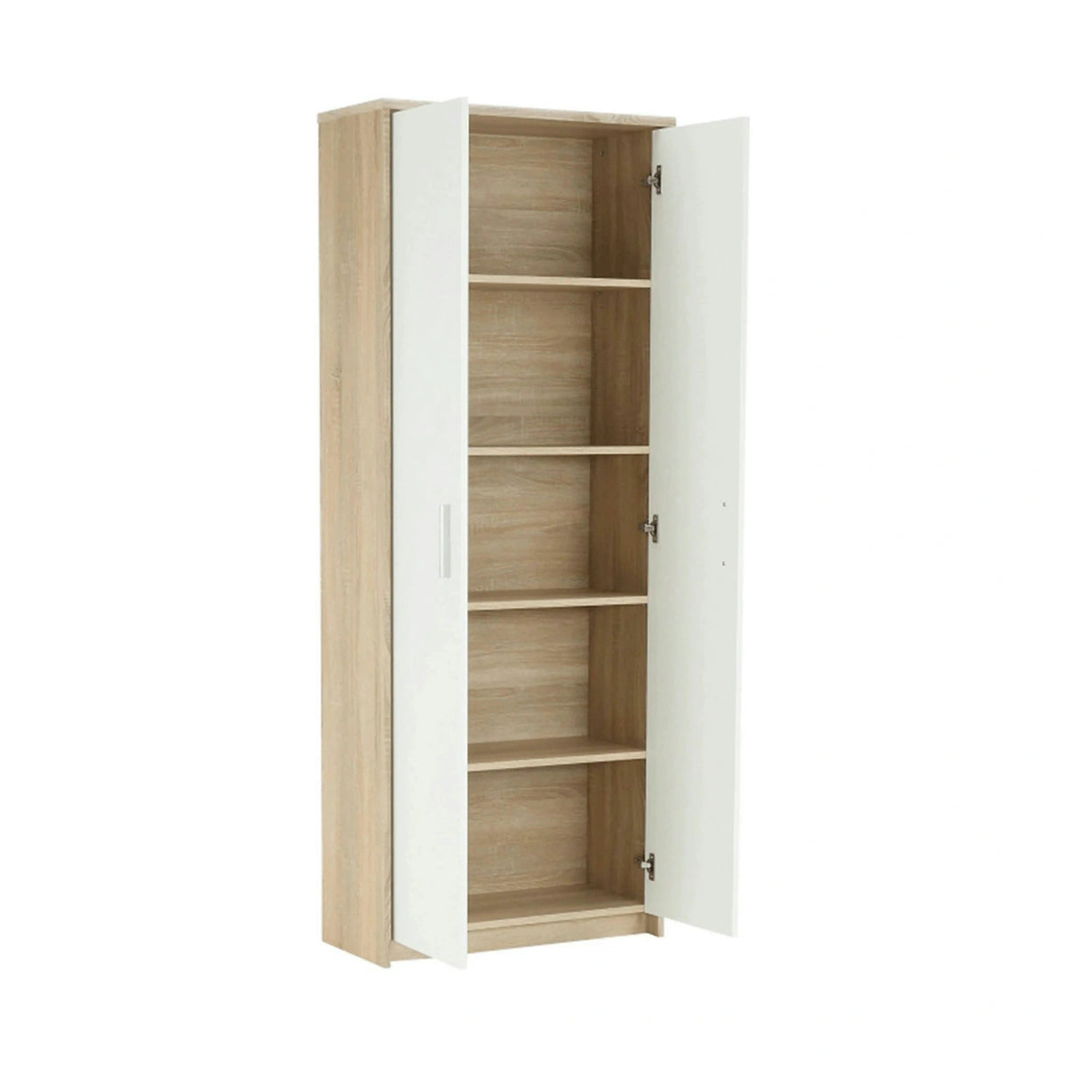 Dulap JOHAN 2 NEW 05, stejar sonoma/alb, DTD laminat, cu 2 usi, 73x34x186 cm
