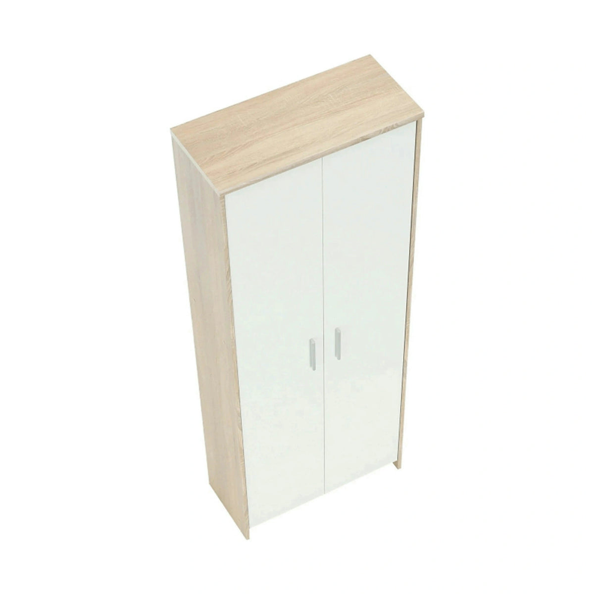 Dulap JOHAN 2 NEW 05, stejar sonoma/alb, DTD laminat, cu 2 usi, 73x34x186 cm