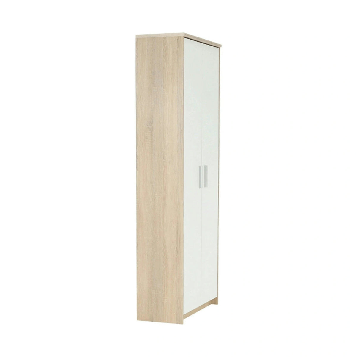 Dulap JOHAN 2 NEW 05, stejar sonoma/alb, DTD laminat, cu 2 usi, 73x34x186 cm