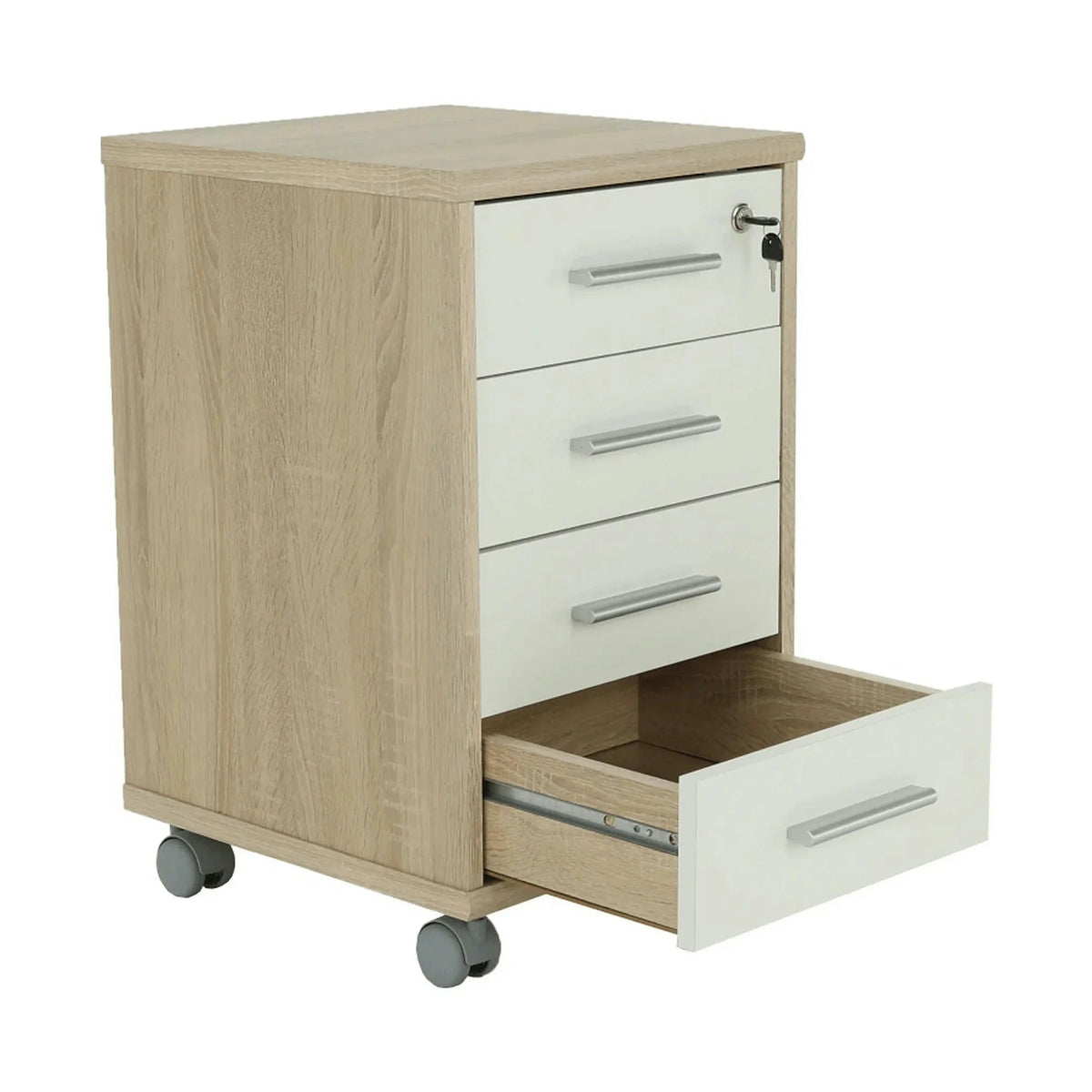 Dulap JOHAN 2 NEW 12, stejar sonoma/alb, PAL melaminat, 39x41x62 cm