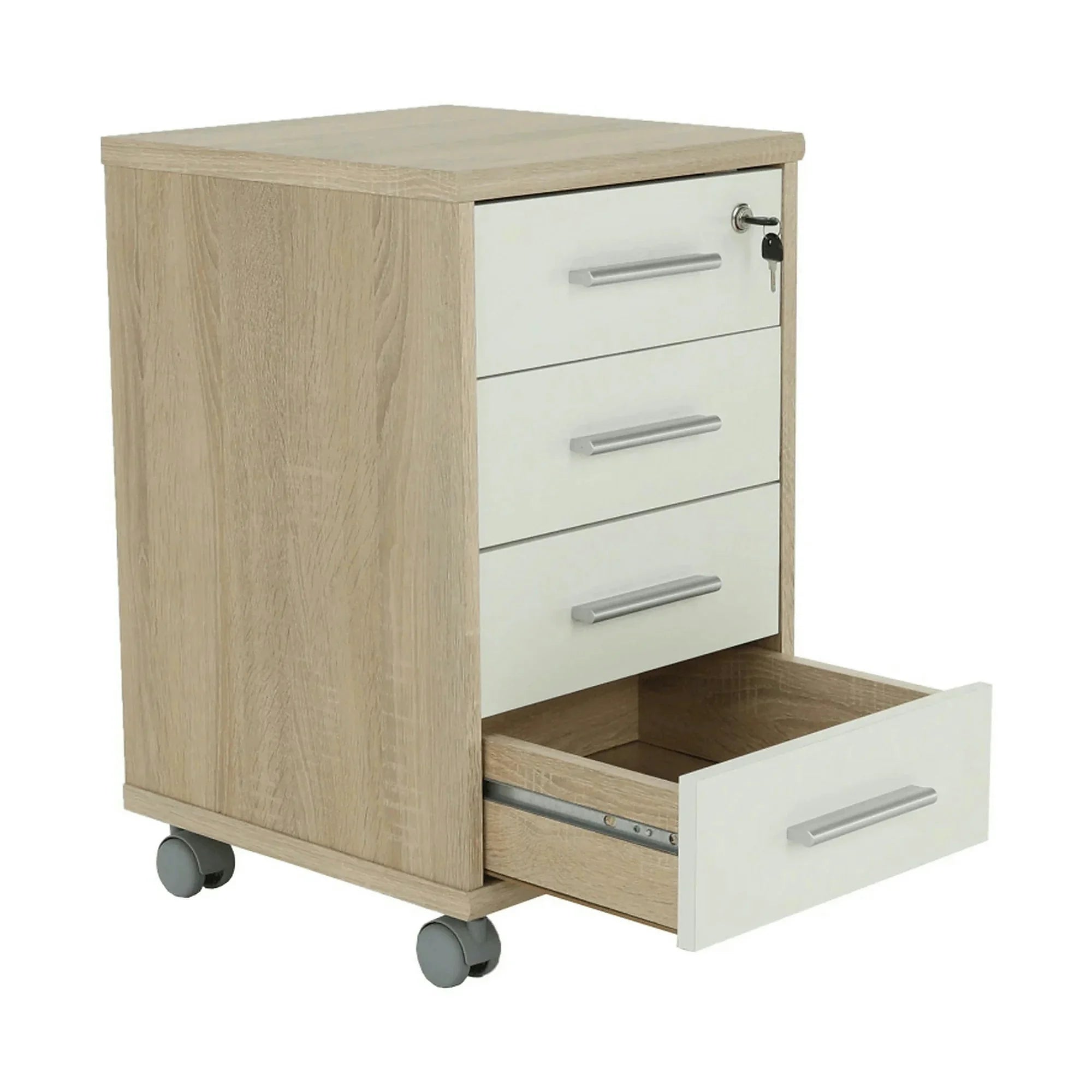 Dulap JOHAN 2 NEW 12, stejar sonoma/alb, PAL melaminat, 39x41x62 cm