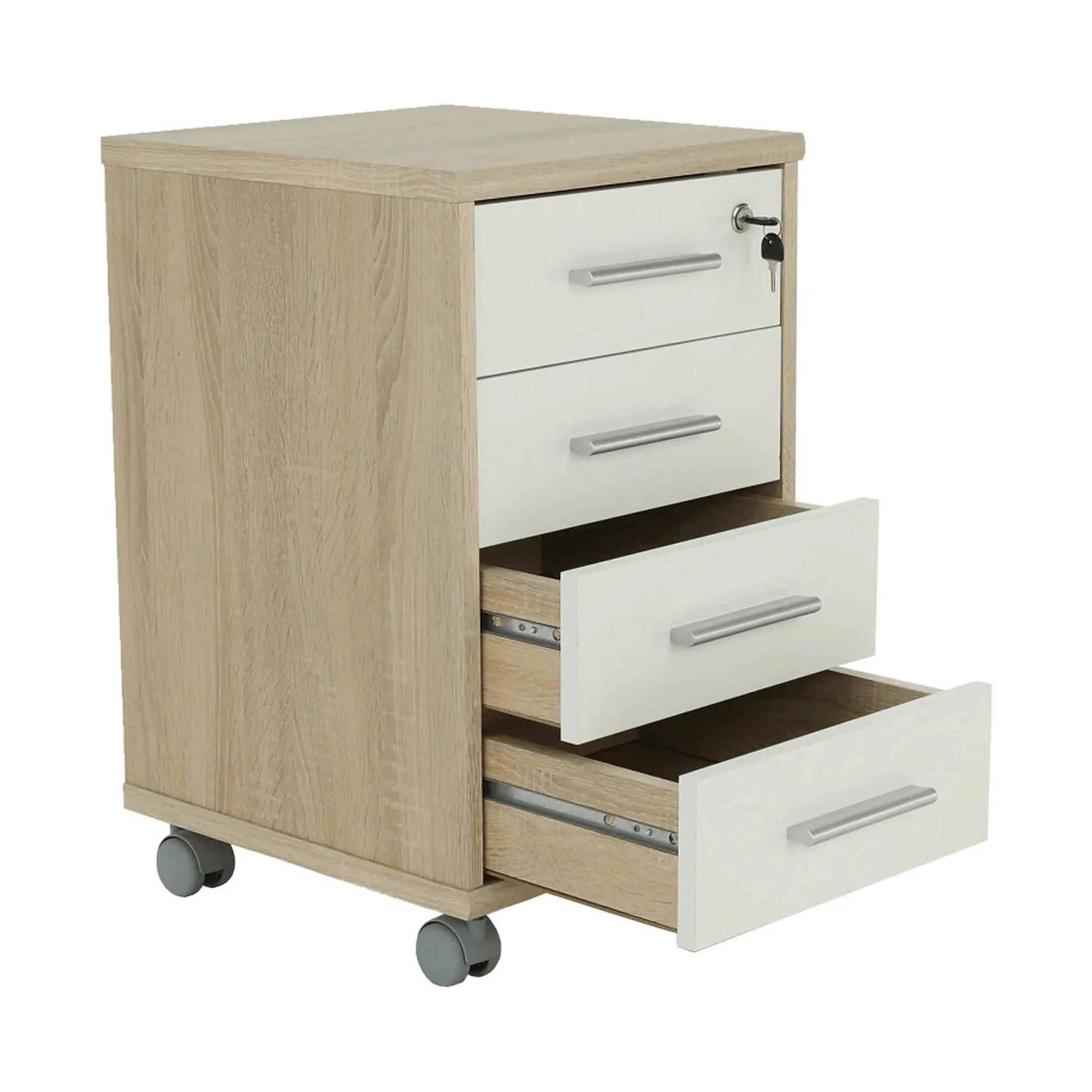 Dulap JOHAN 2 NEW 12, stejar sonoma/alb, PAL melaminat, 39x41x62 cm