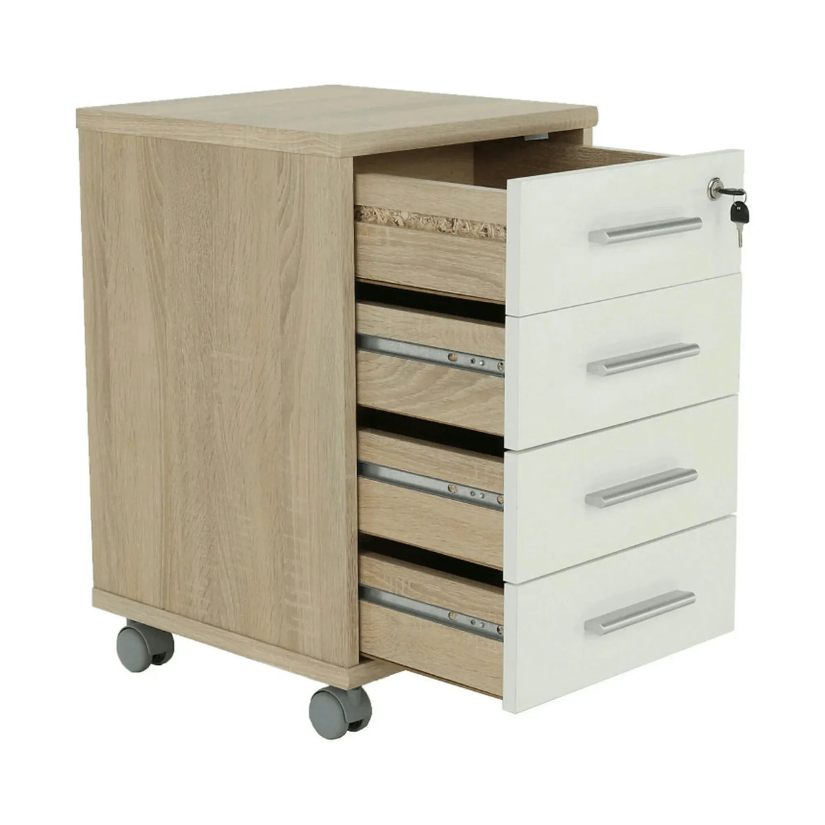 Dulap JOHAN 2 NEW 12, stejar sonoma/alb, PAL melaminat, 39x41x62 cm