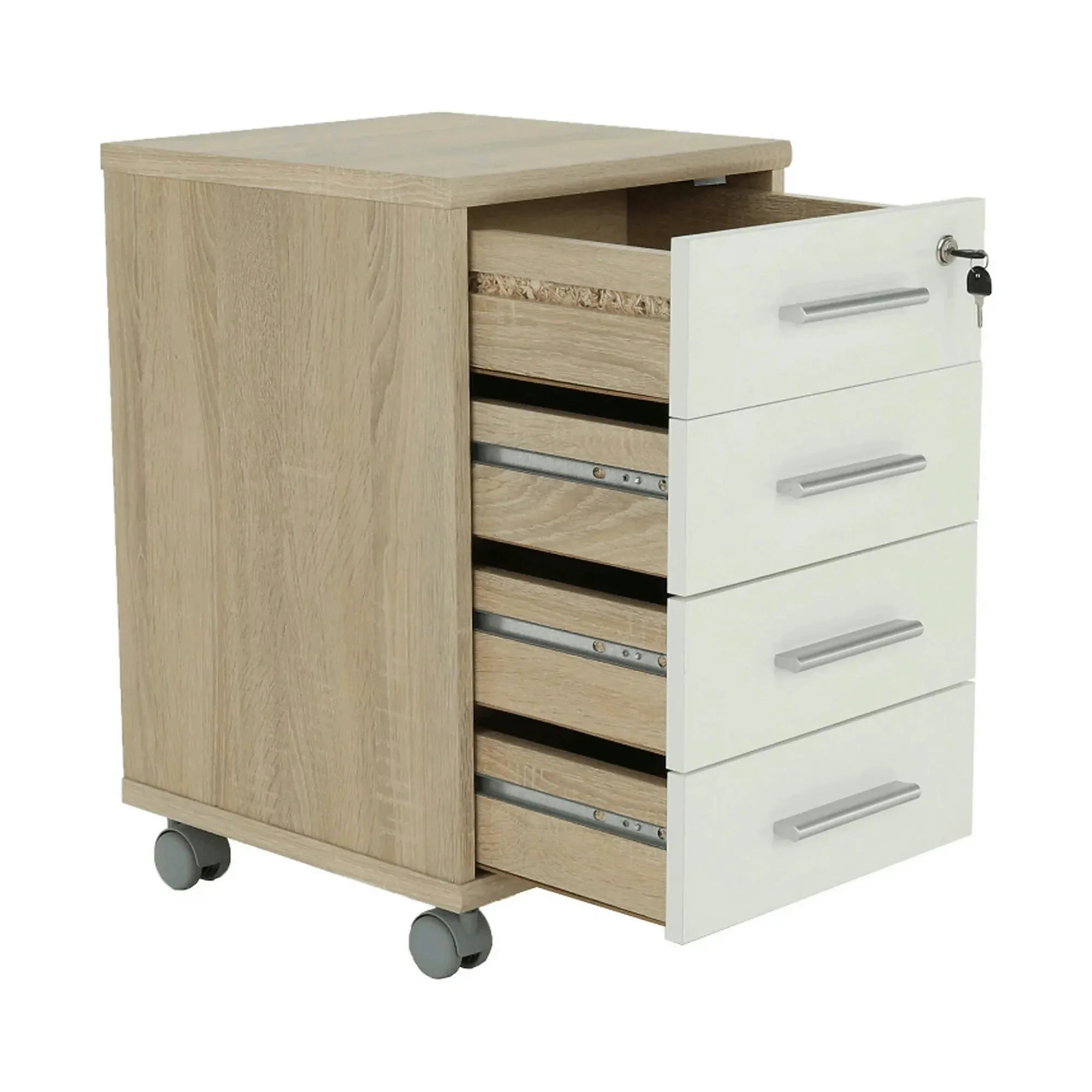Dulap JOHAN 2 NEW 12, stejar sonoma/alb, PAL melaminat, 39x41x62 cm