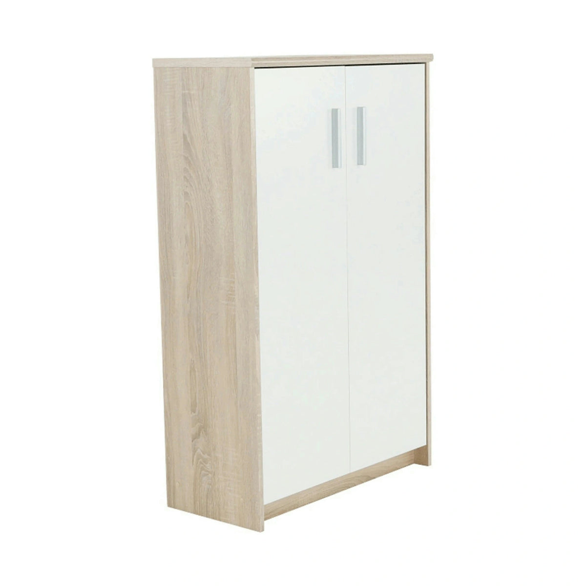 Dulap JOHAN 2 NEW 13, stejar sonoma/alb, PAL melaminat, cu 2 usi, 73x34x116 cm