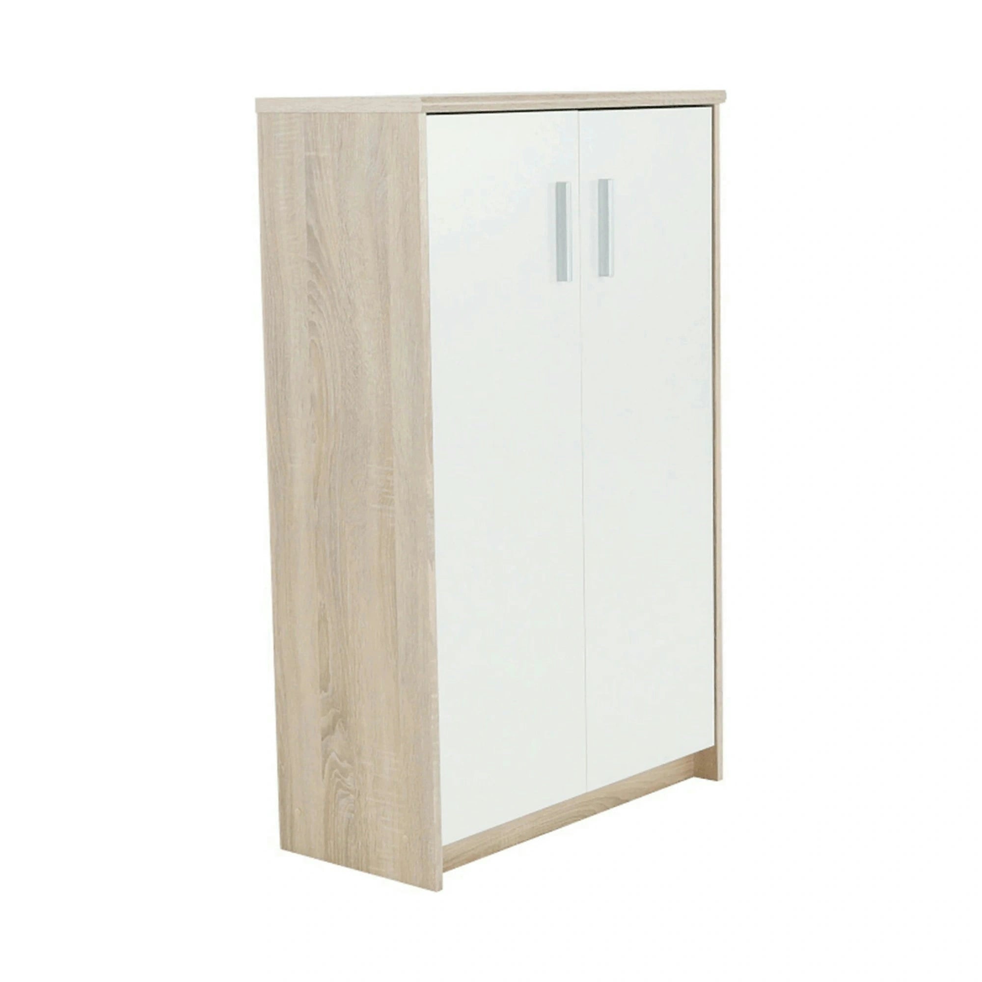 Dulap JOHAN 2 NEW 13, stejar sonoma/alb, PAL melaminat, cu 2 usi, 73x34x116 cm