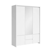 Dulap KASPIAN, alb, PAL, cu 5 usi si 2 sertare, 154x56x211 cm