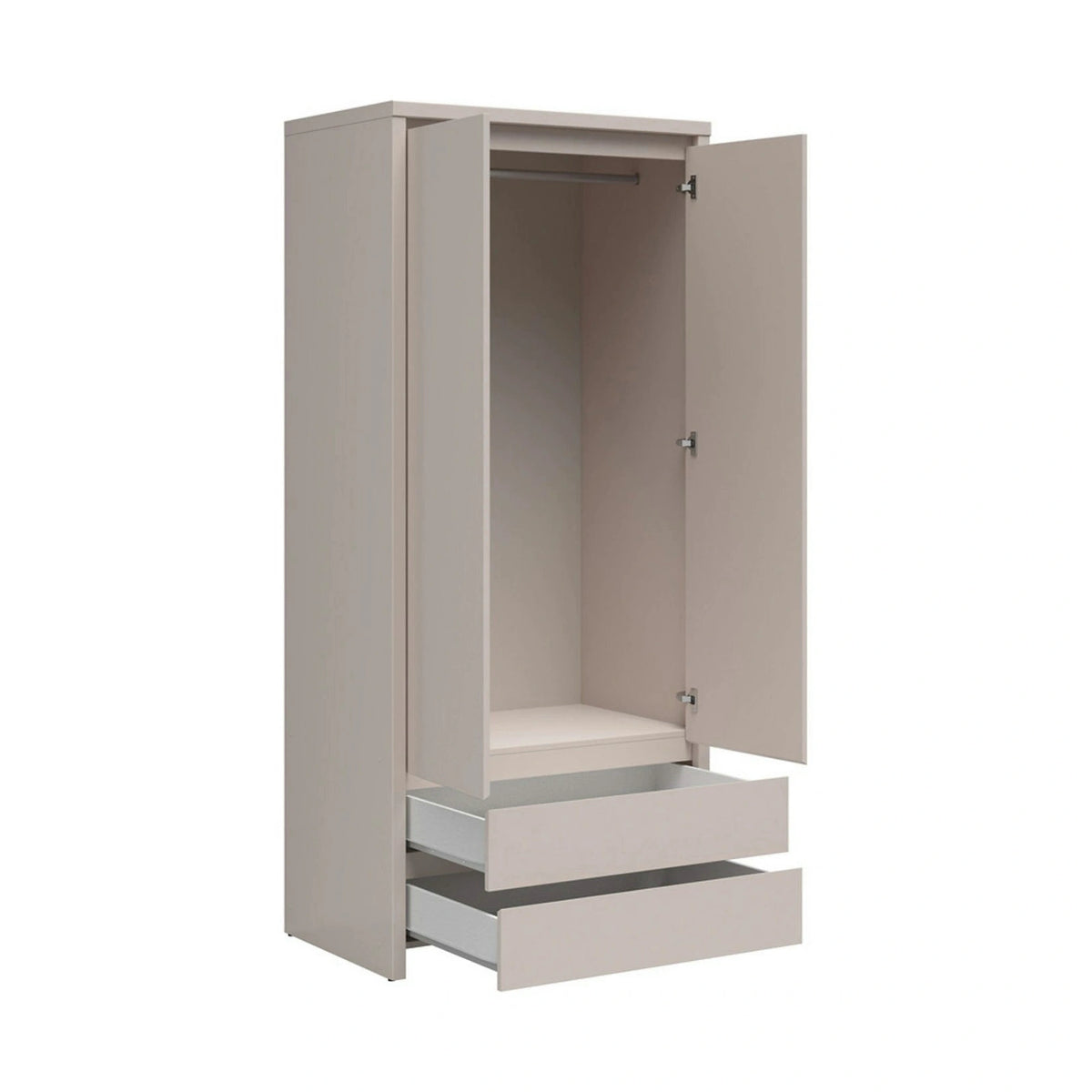 Dulap KASPIAN, casmir, PAL, cu 2 usi si 2 sertare, 90x56x201 cm