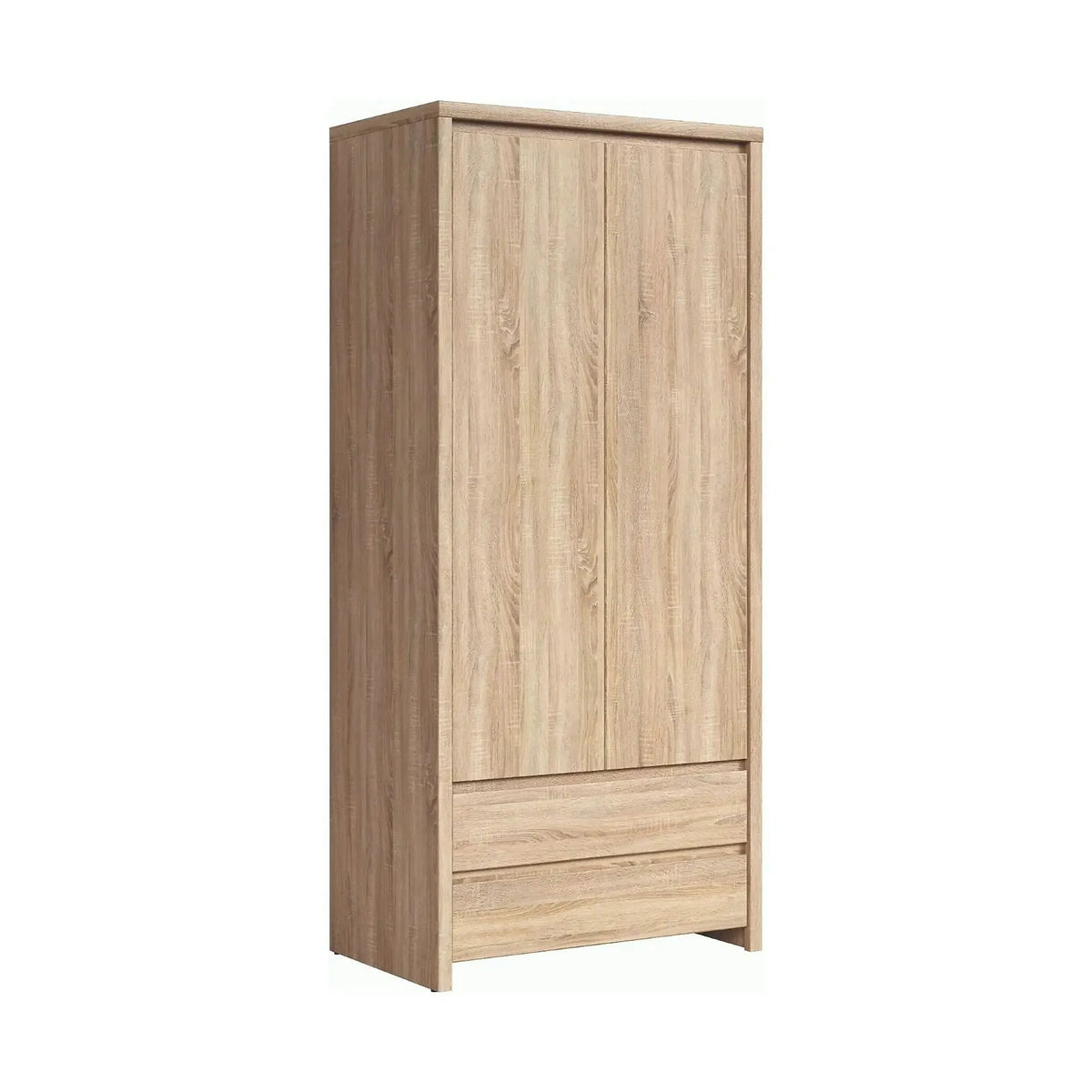 Dulap KASPIAN, stejar sonoma, PAL, cu 2 usi si 2 sertare, 90x56x201 cm