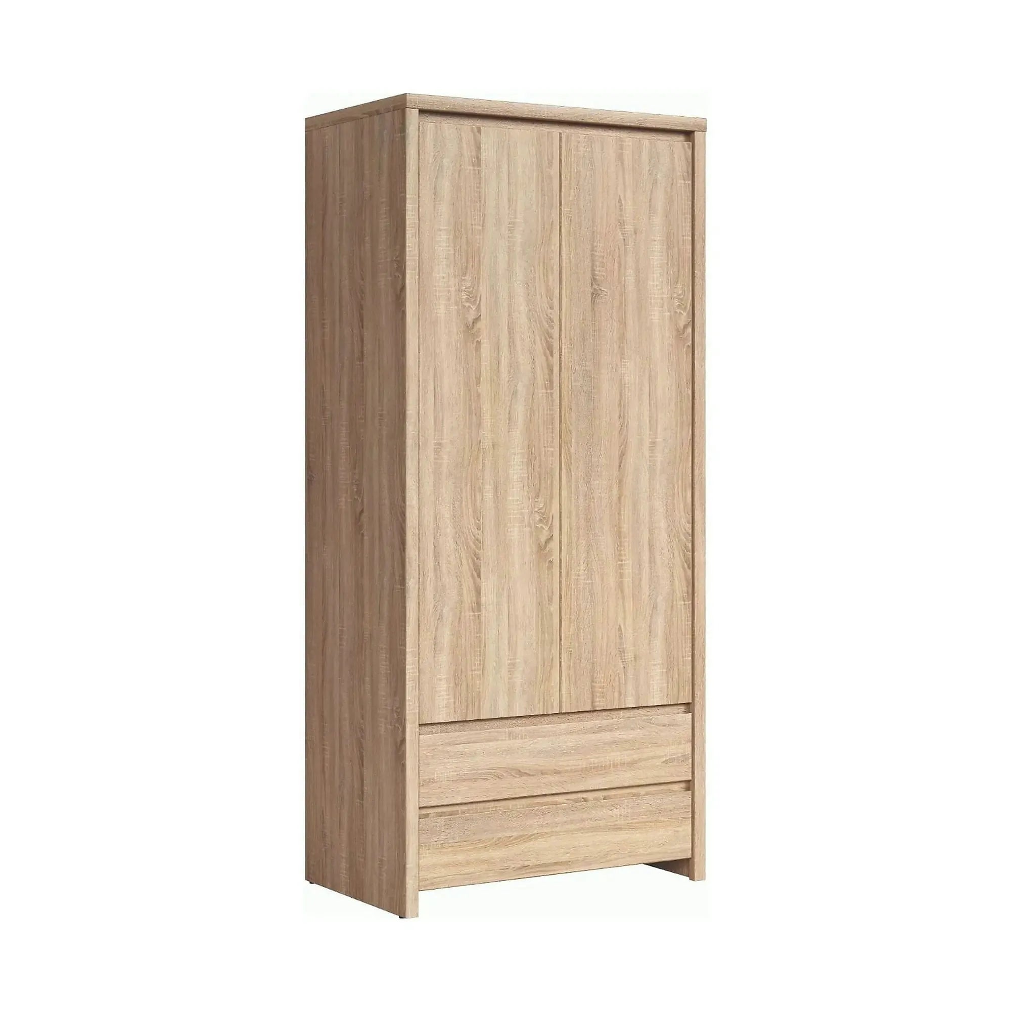 Dulap KASPIAN, stejar sonoma, PAL, cu 2 usi si 2 sertare, 90x56x201 cm