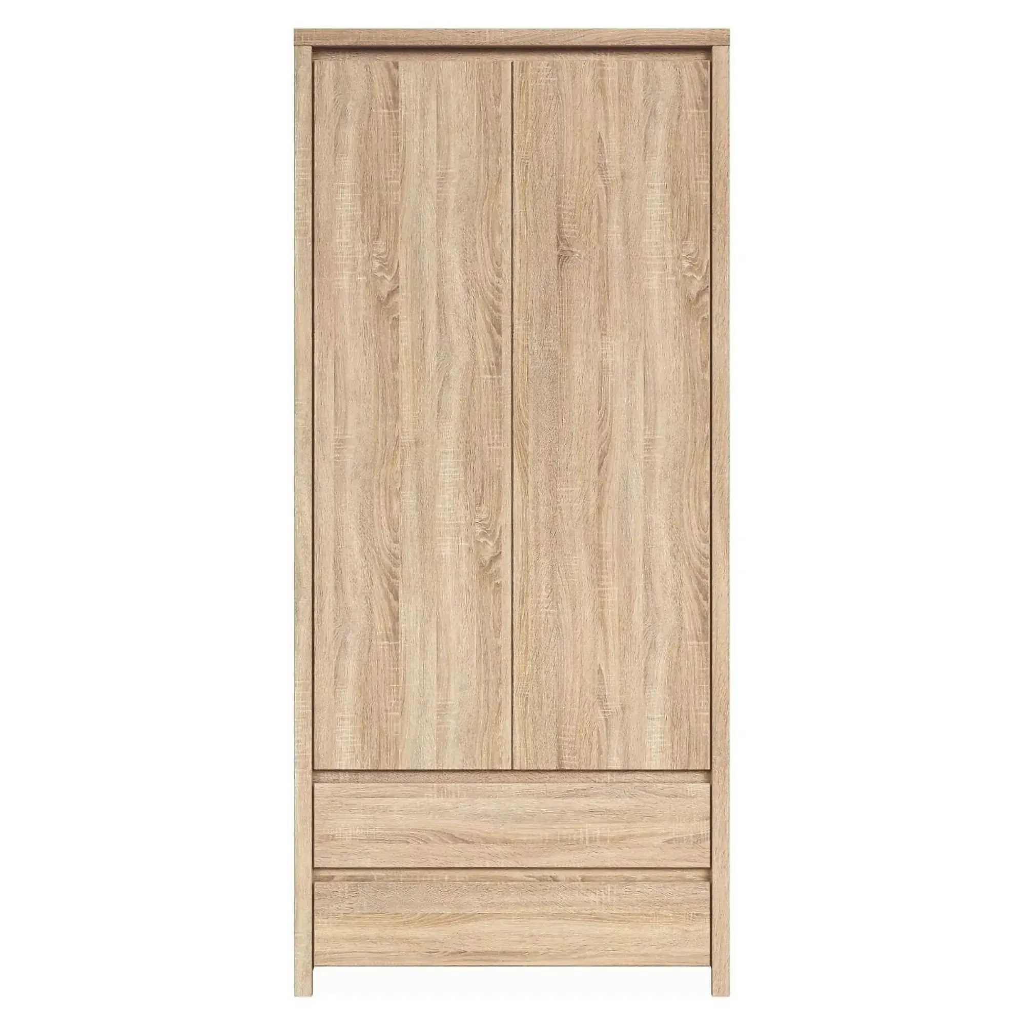 Dulap KASPIAN, stejar sonoma, PAL, cu 2 usi si 2 sertare, 90x56x201 cm