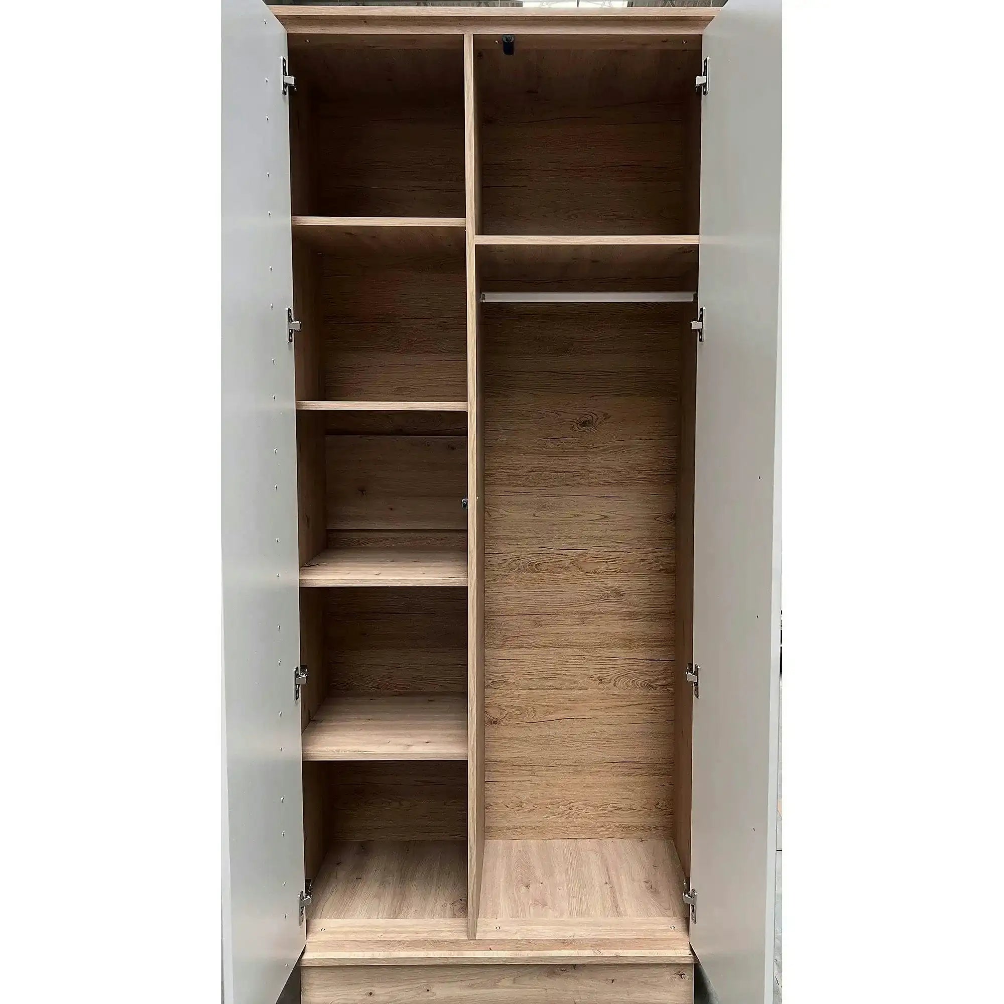 Dulap KEKS K1, stejar/casmir, PAL laminat, cu 2 usi, 89x54x194 cm