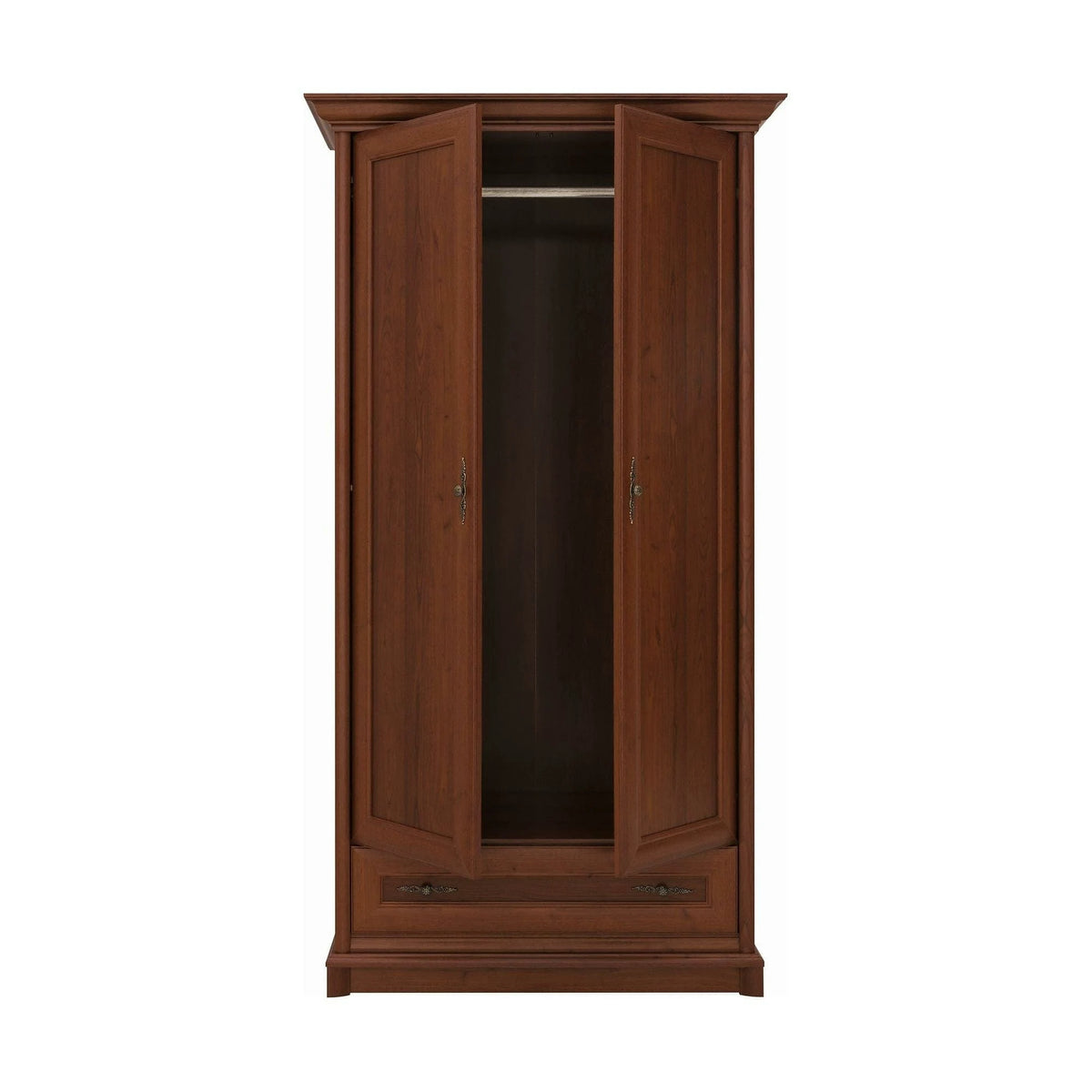 Dulap KENT, castan, PAL, cu 2 usi si un sertar, 110x66x205 cm