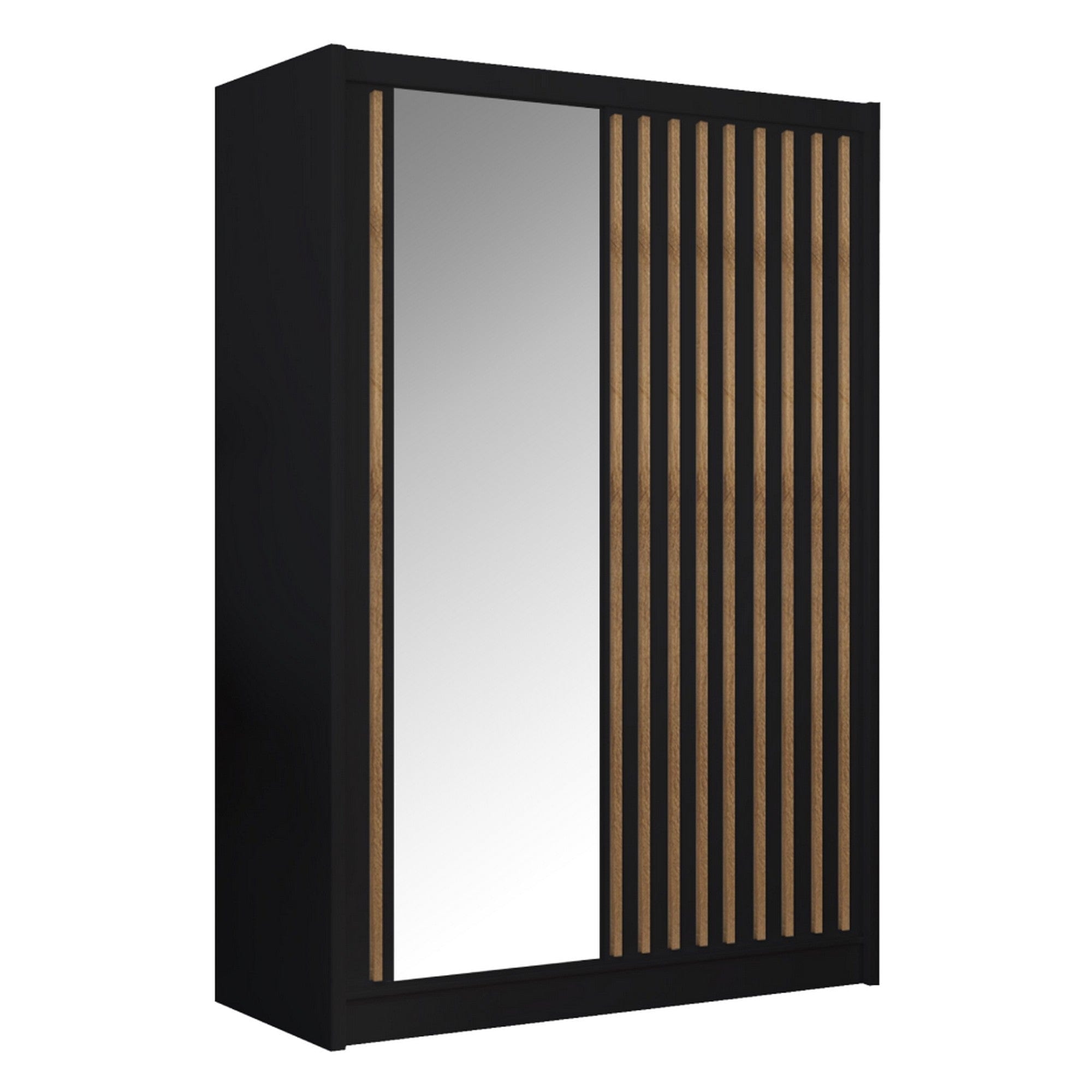 Dulap LADDER, negru/stejar craft, PAL melaminat, cu 2 usi, 150x61x215 cm