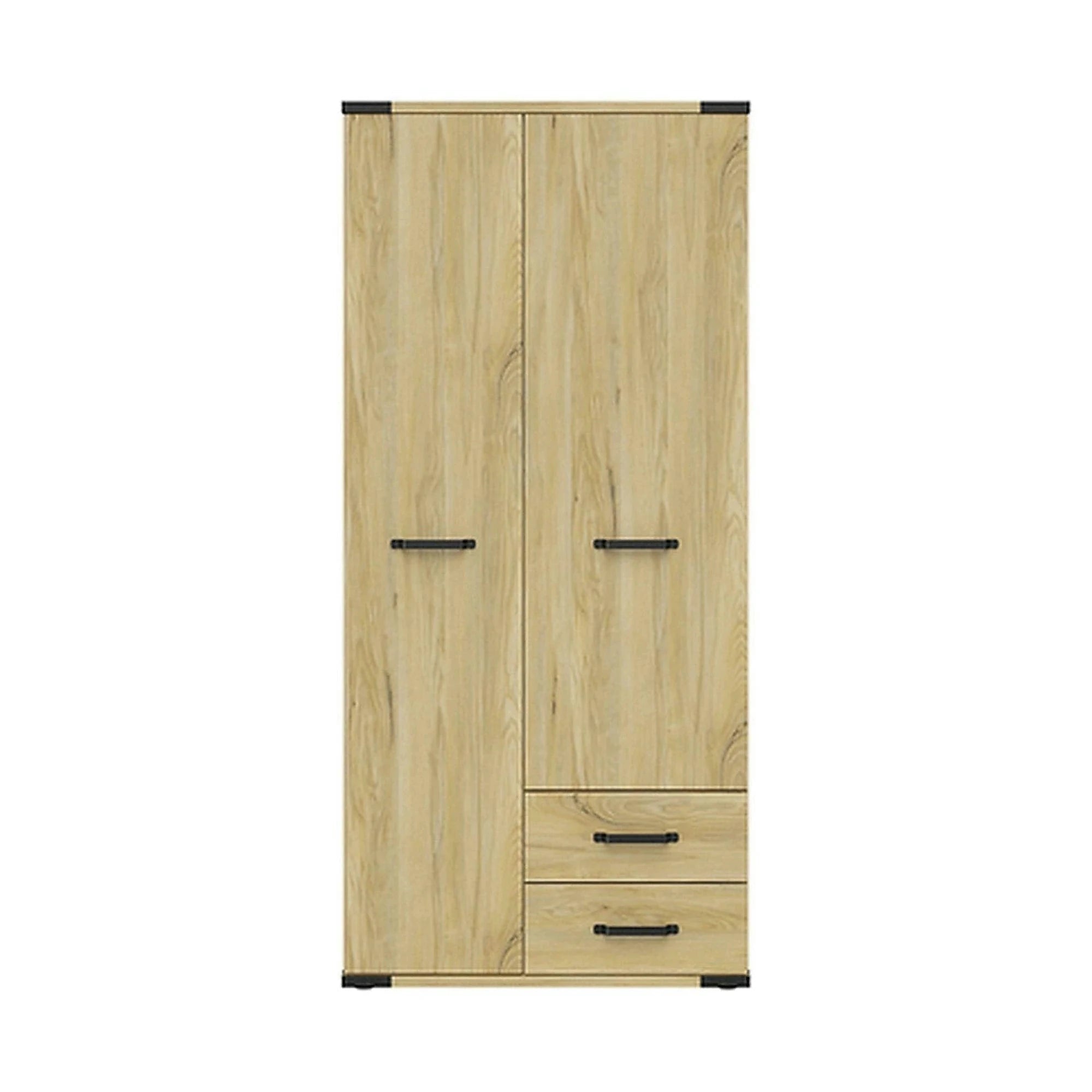 Dulap LARA, stejar, PAL, cu 2 usi si 2 sertare, 90x56x198 cm