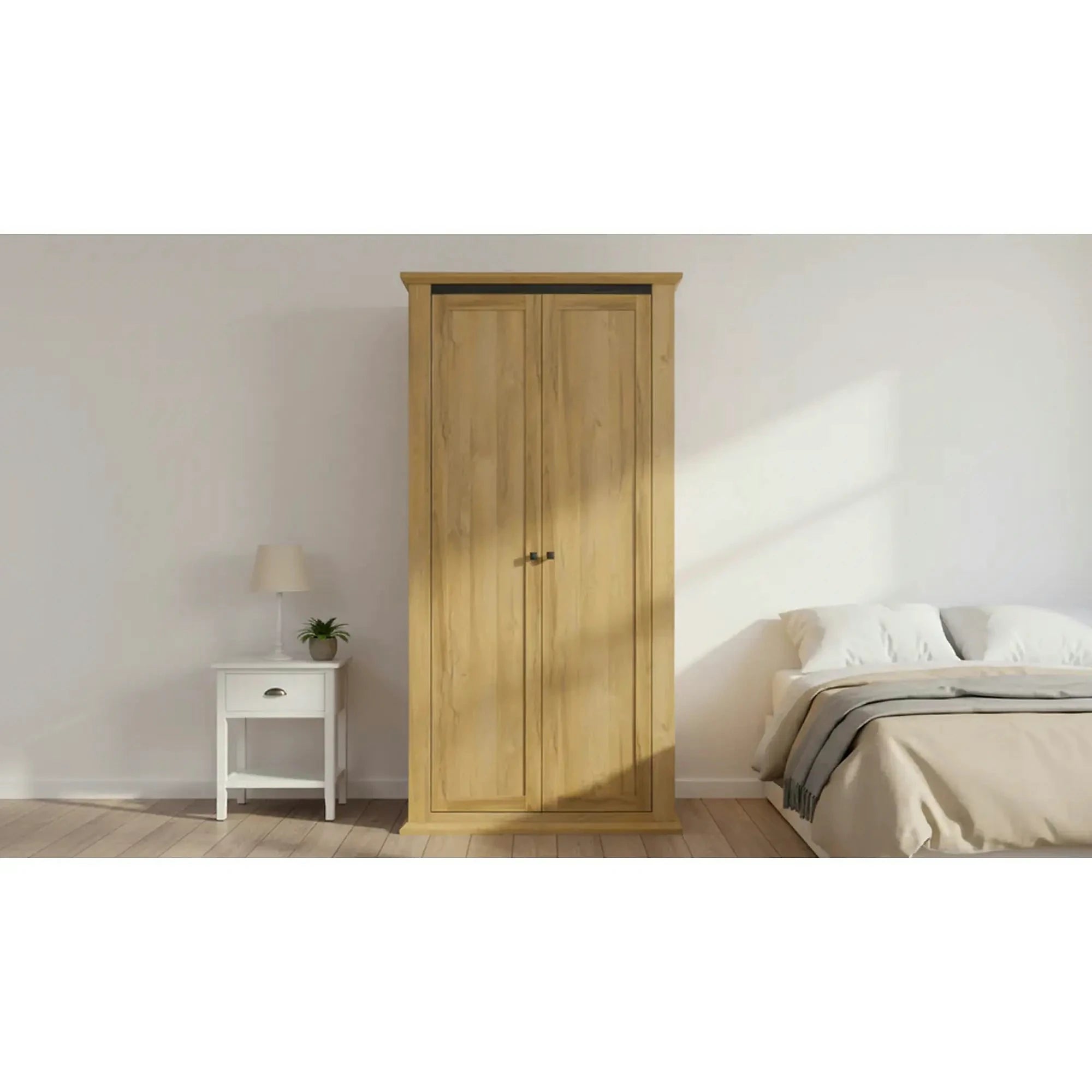 Dulap LEON MZ2, stejar, DTD laminat, cu 2 usi, 100x54x100 cm